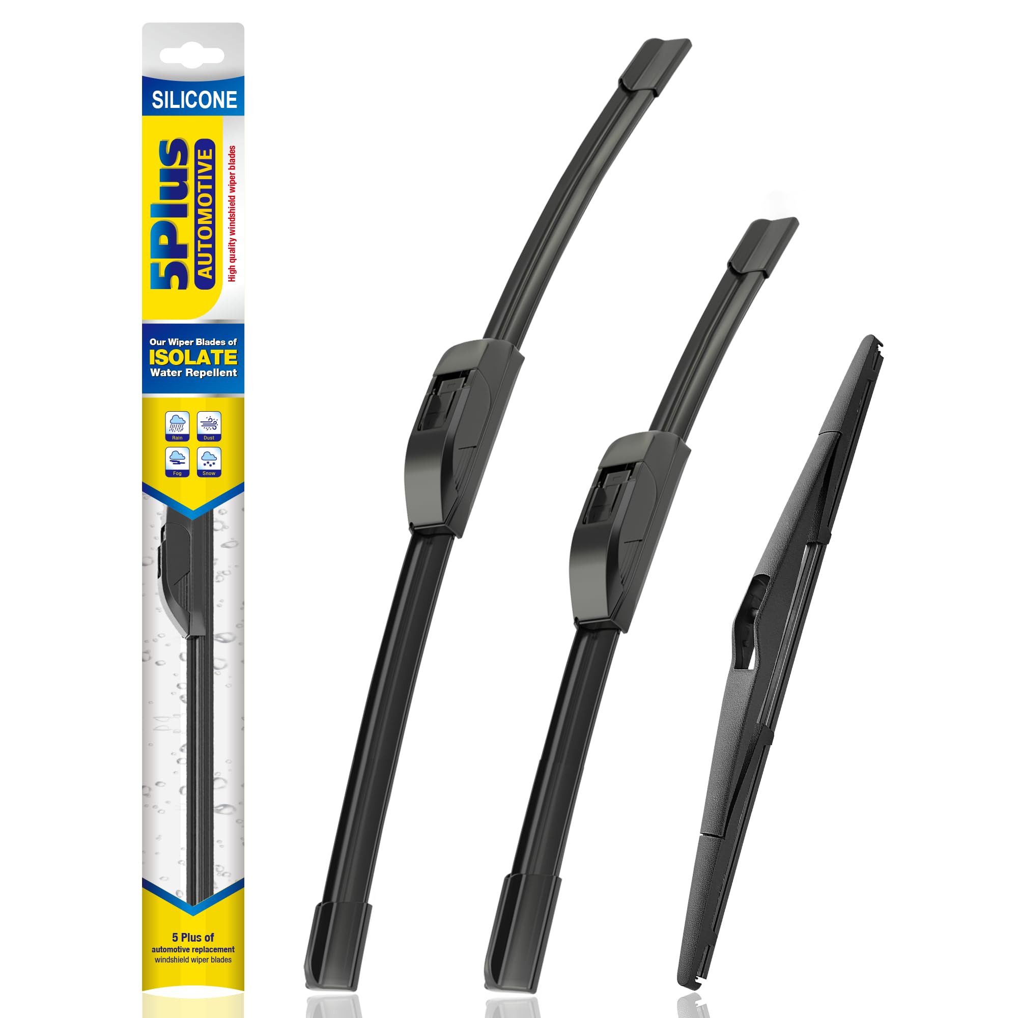 5 Plus Silicone Windshield Wipers Replacement For 2013-2018 Hyundai Santa Fe,2013-2018 Hyundai Santa Fe Sport Wiper Blades(Set O