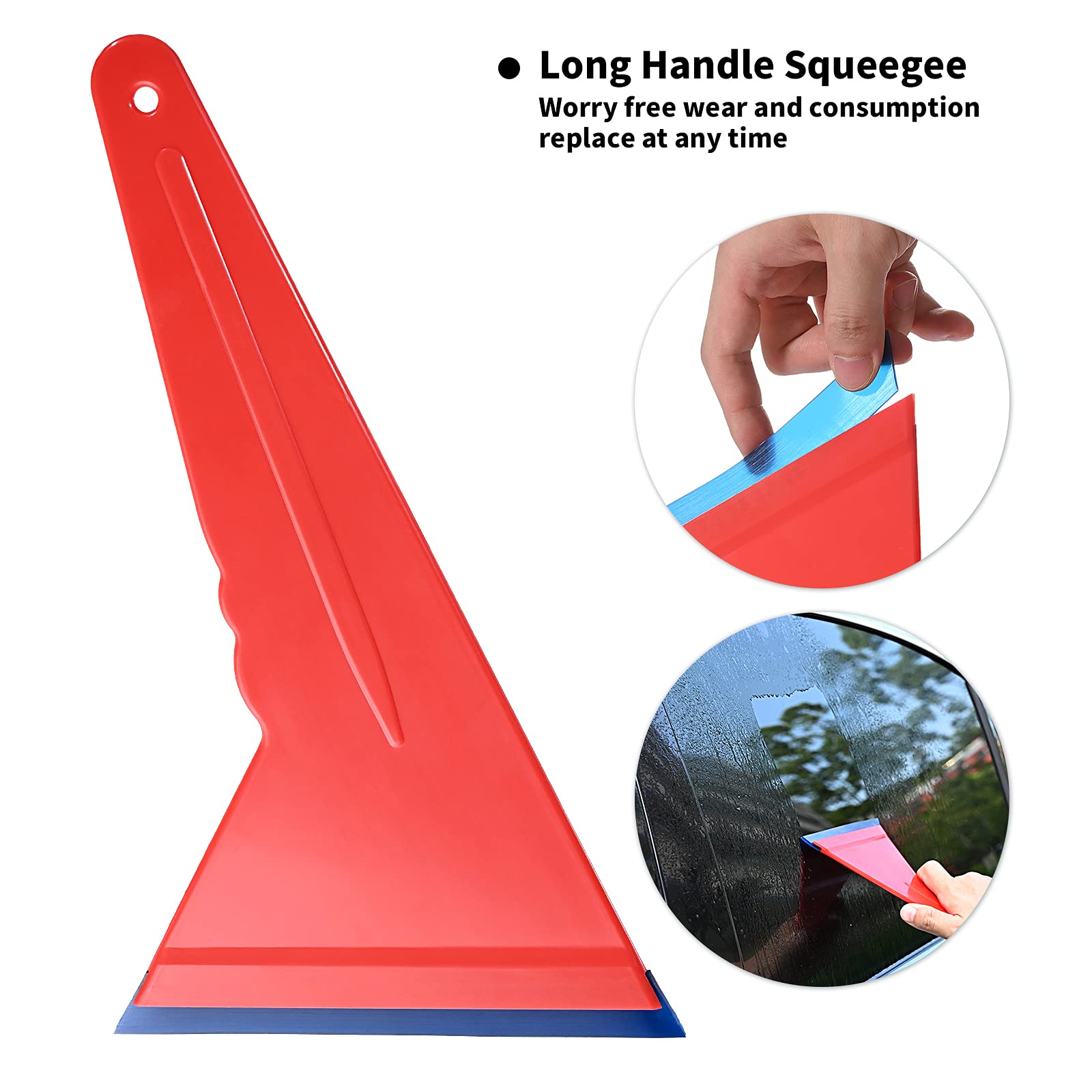 Vehicle Tint Squeegee Ppf Tools Car Wrap Kit Corner Shank Scraper Window Water Wiper Knife Blade Cutter Car Paint Protective Fil