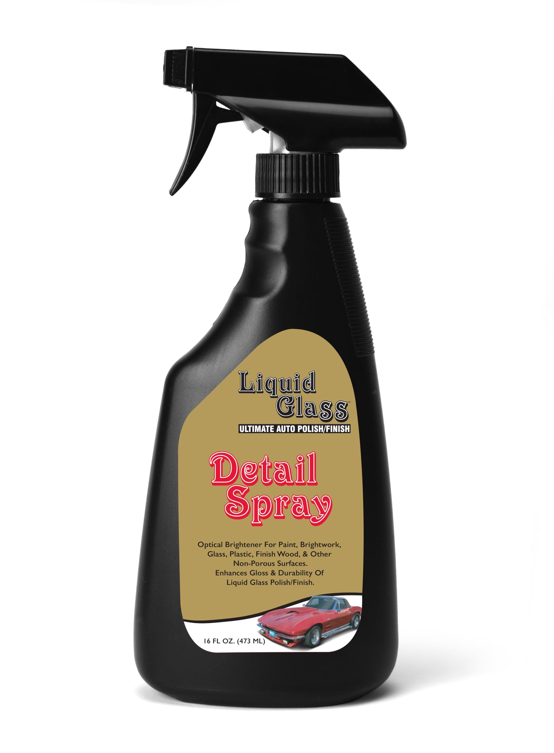 Liquid Glass Detail Spray - Optical Brightener for Paint, Brightwork, Glass, Plastic, Finish Wood, & Other Non-Porous Surfaces.