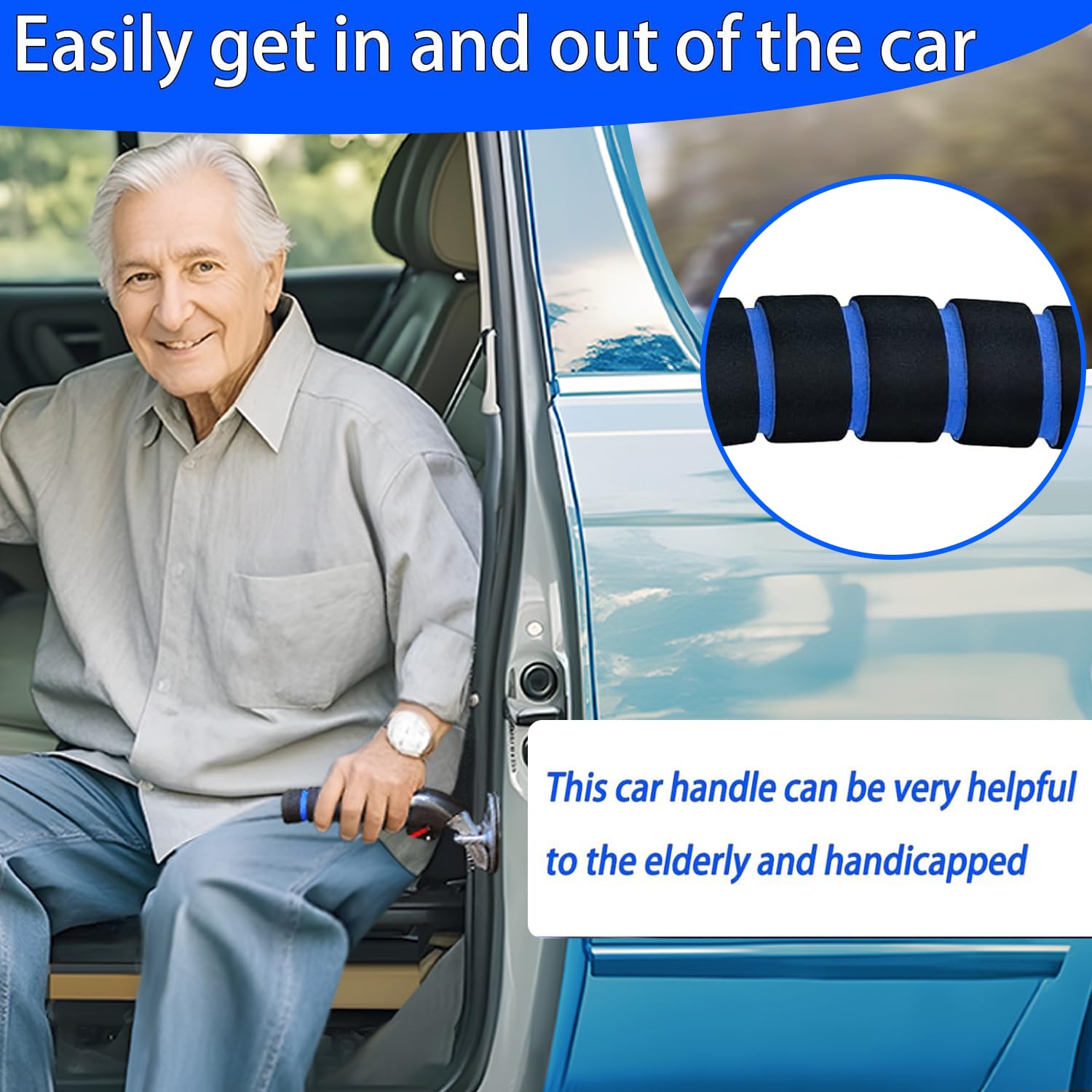 Kounatsuri Car Handle Assist For Elderly Car Door Handle - Portable Handle For Car For Elderly & Seniors & Handicap - Multifunct