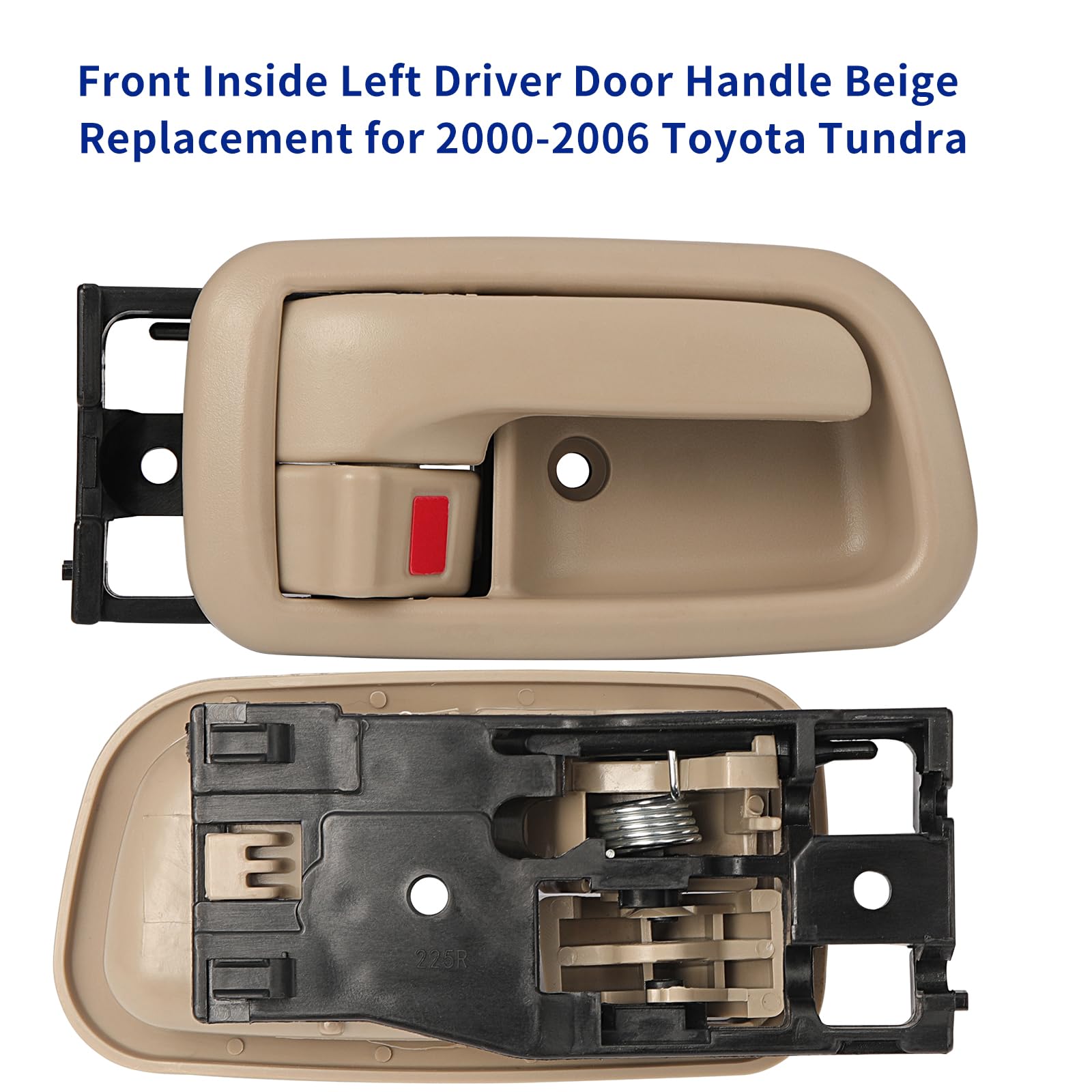 Lcyolada Interior Door Handles W/Bezel (Pair), Beige, Front Left Driver & Right Passenger for Toyota Tundra (Standard/Extended C