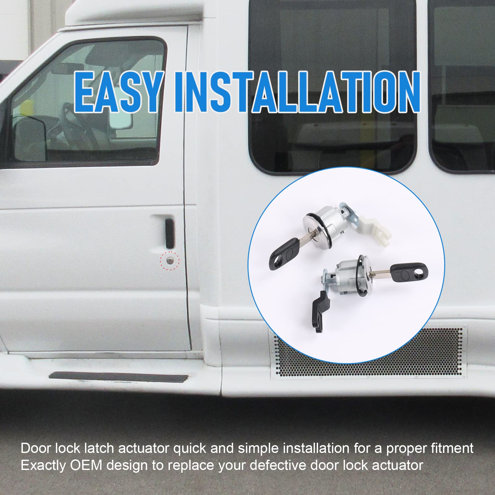 Dicmic Door Lock Cylinder With Key For 1997-2006 Ford E150 E250 E350 F150 F250 F350 Explorer Ranger Replace# Xl2Z7821990Ac, F87Z