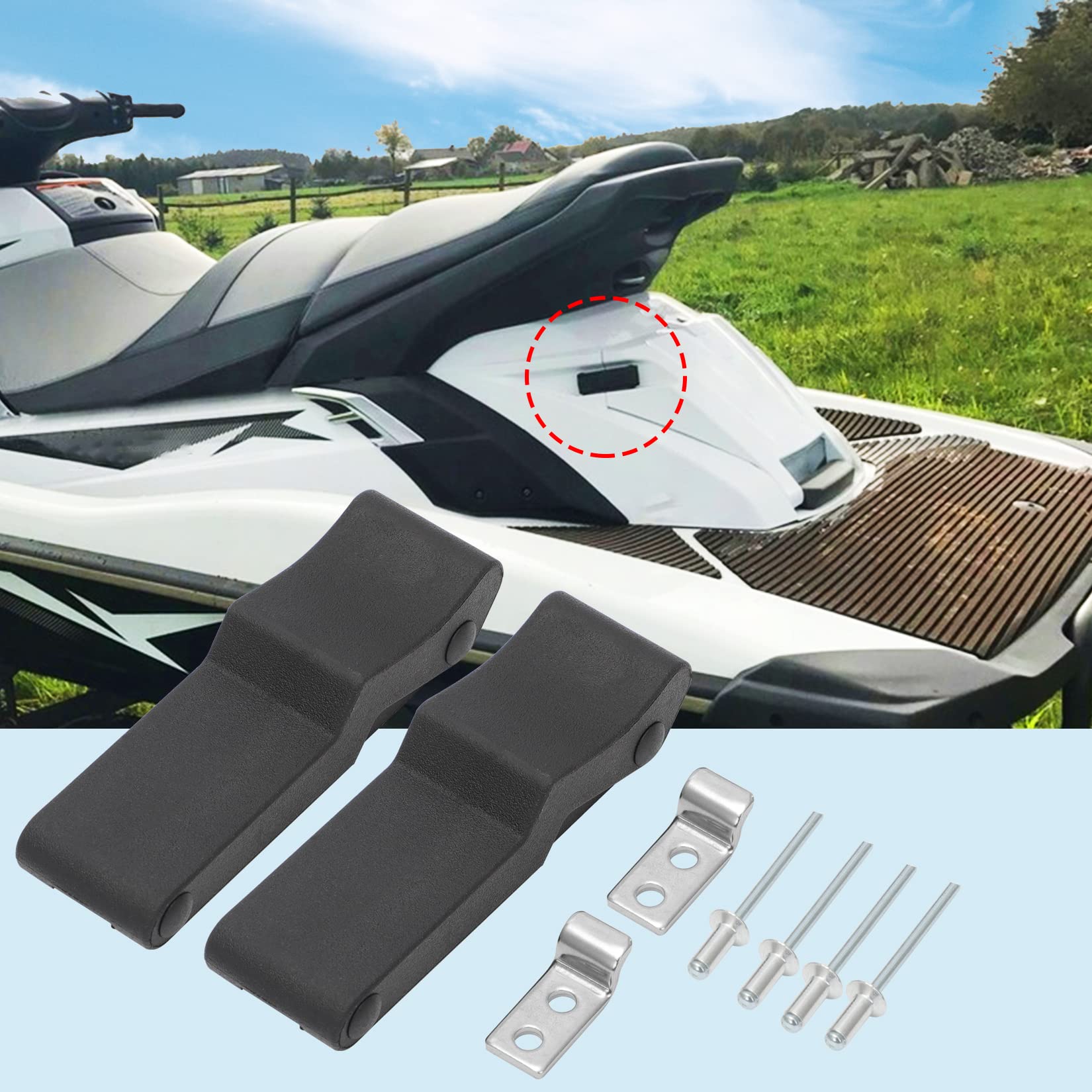 Wikibb 2Pcs Flexible Rubber Draw Latch F2S-U264L-01-00 For Yamaha Fx-Sho Fx-Svho Cruiser 12-18 Rear Compartment Latch