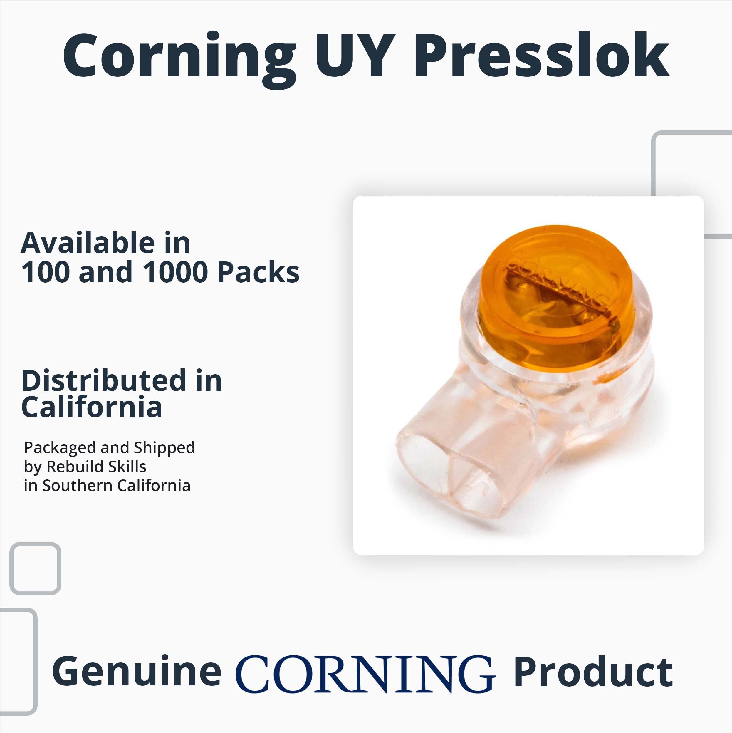 Rebuild Skills Corning UY Presslok 100pk Moisture Resistant Splice Terminals for 2 Insulated Wires, Electrical, Automotive, Oil,