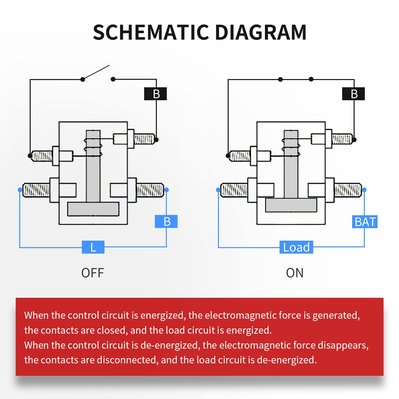 Apiele Continuous Solenoid Relay 24V Dc 125A 3 Terminals Heavy Duty Starter Solenoid Zinc-Plating Max 300A In Rush Spst 1No For