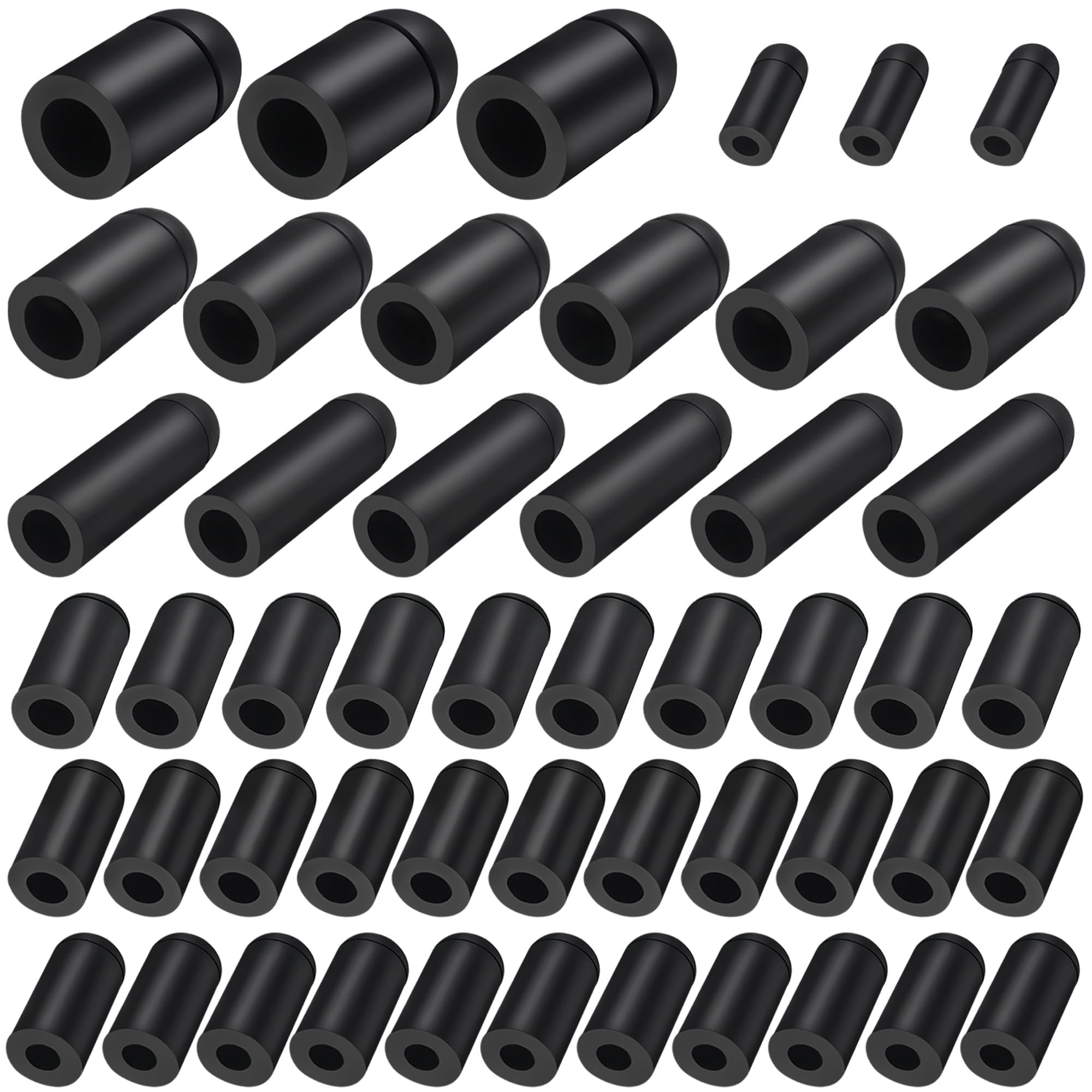 Rubber Vacuum Caps Plug Kit, 63 Pcs Assorted Vacuum Plugs Hose End Caps Assortment Kit For Carburetor, Manifold, Automotive 3/16'' 5/16' 7/32' 1/4' 5/32'' 3/8'' 1/8“