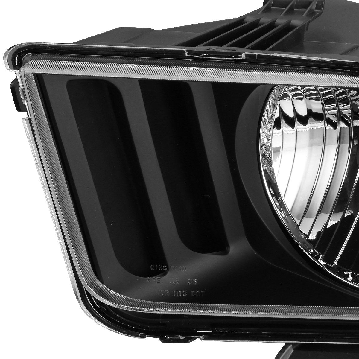 Dna Motoring Hl-Oh-Fm05-Bk-Cl1 Black Housing Headlights Replacement Compatible With 05-09 Mustang