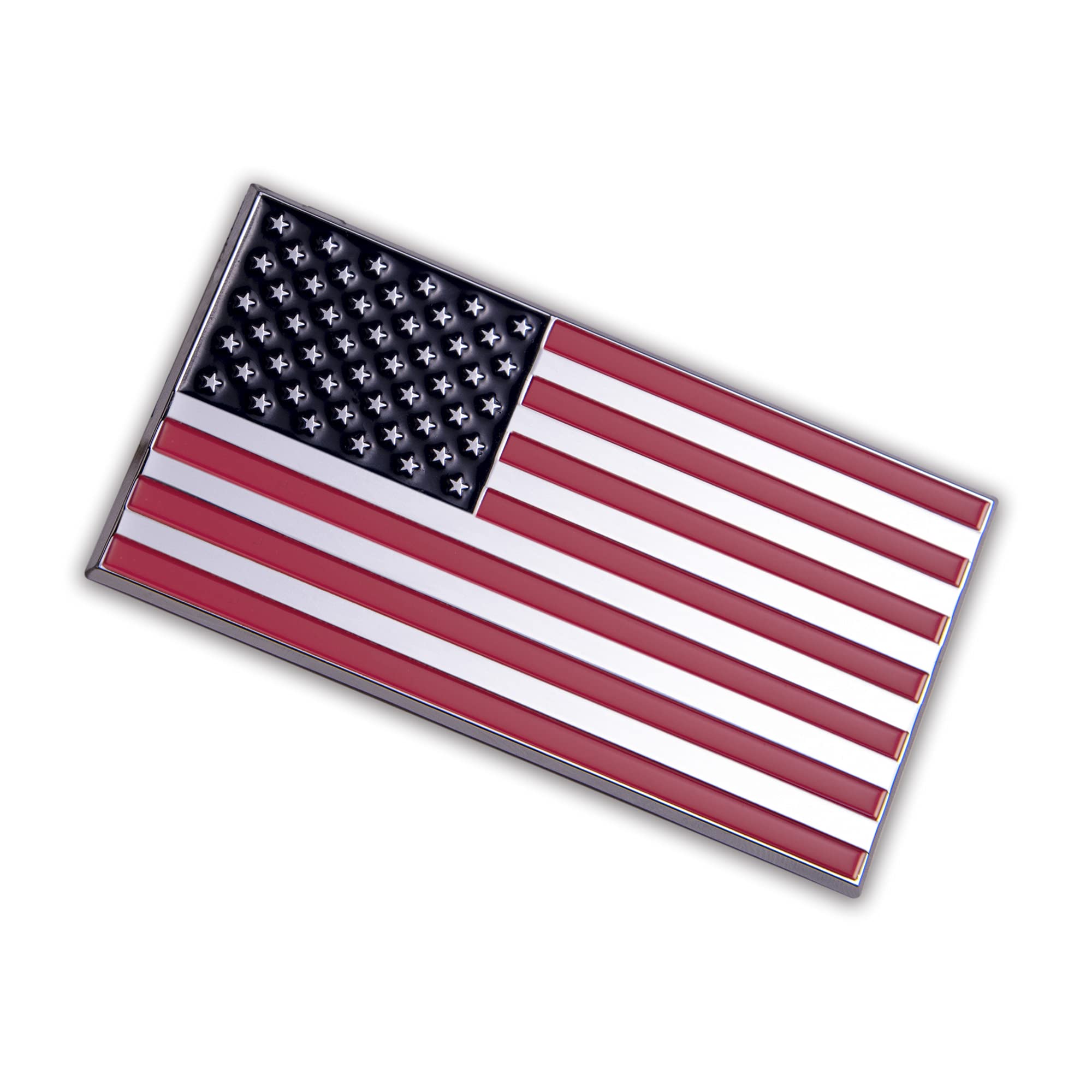 Patriot Accessories Red And Blue American Flag Metal Decal Auto Emblem