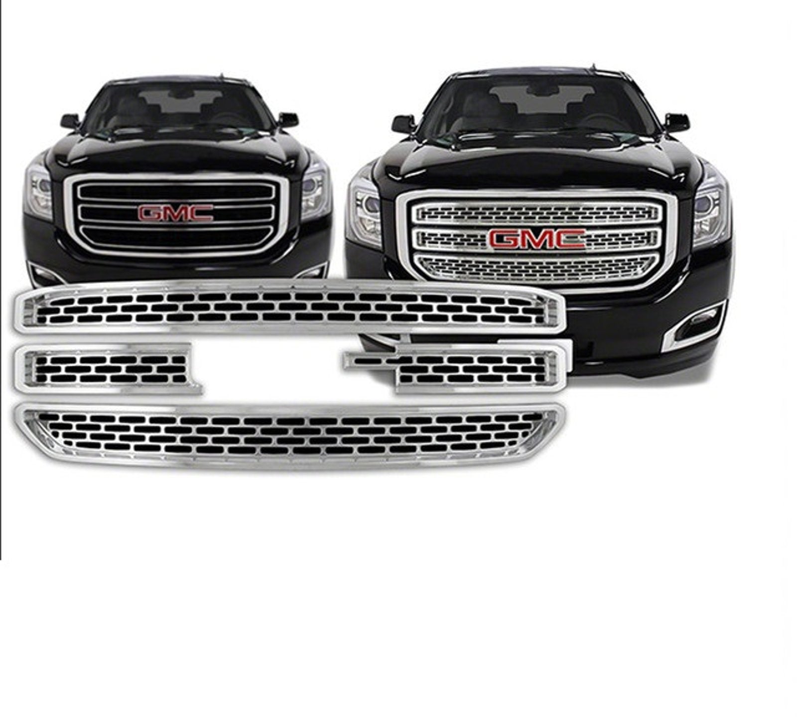 Fits 15-16 Gmc Yukon, Se, Slt-Chrome Grille Overlay