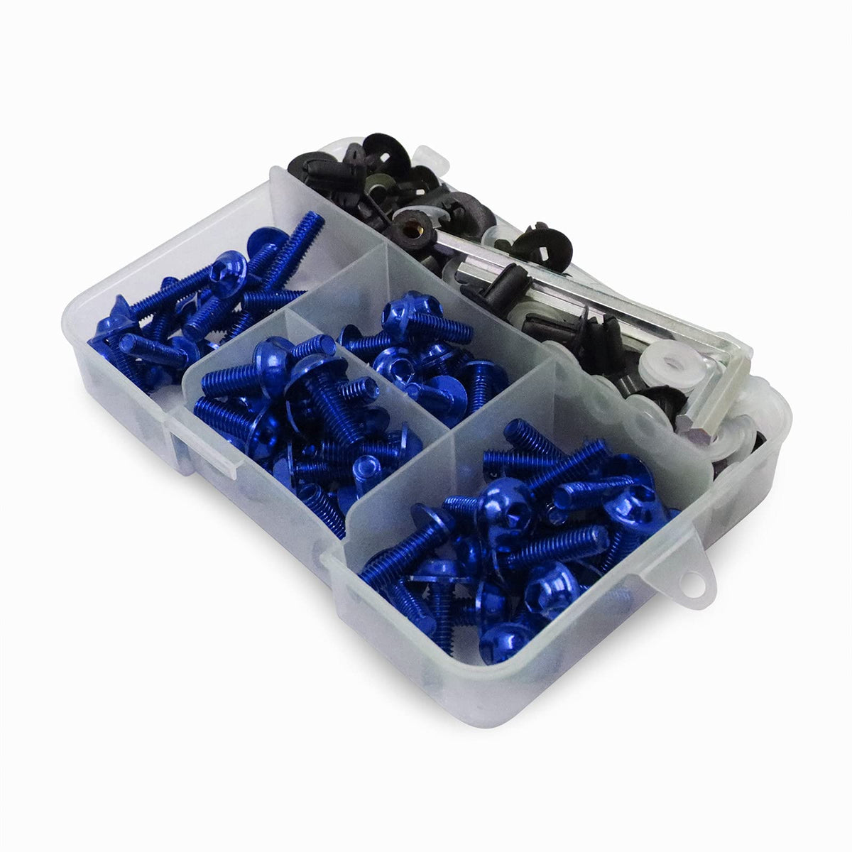 Worldmotop Fairing Bolt Kit Screws Fasteners Universal Compatible With Yamaha Honda Kawasaki Suzuki Bmw,Fairing Bolt Kits Metric Bolts And Nuts Kit(Blue)