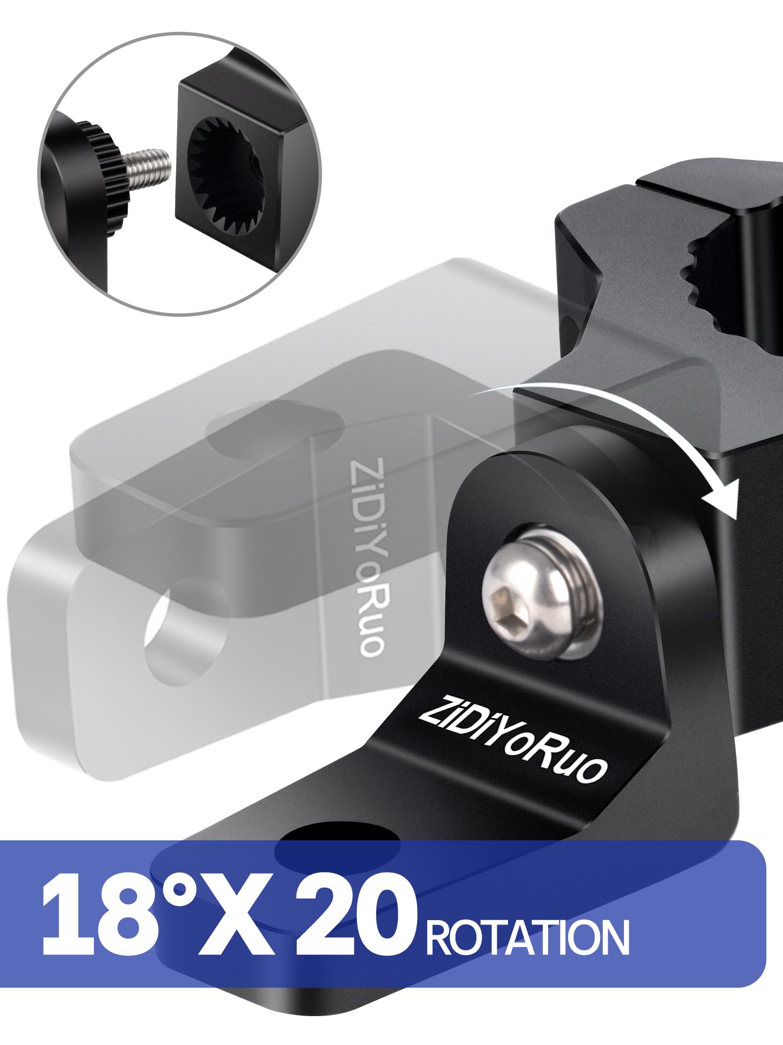 Zidiyoruo Light Bar Mount For Atv- 360 Solid Aluminum Alloy Bracket For Fog Led And Driving Lights. Fits 0.75''-1.5'' Bars, Set