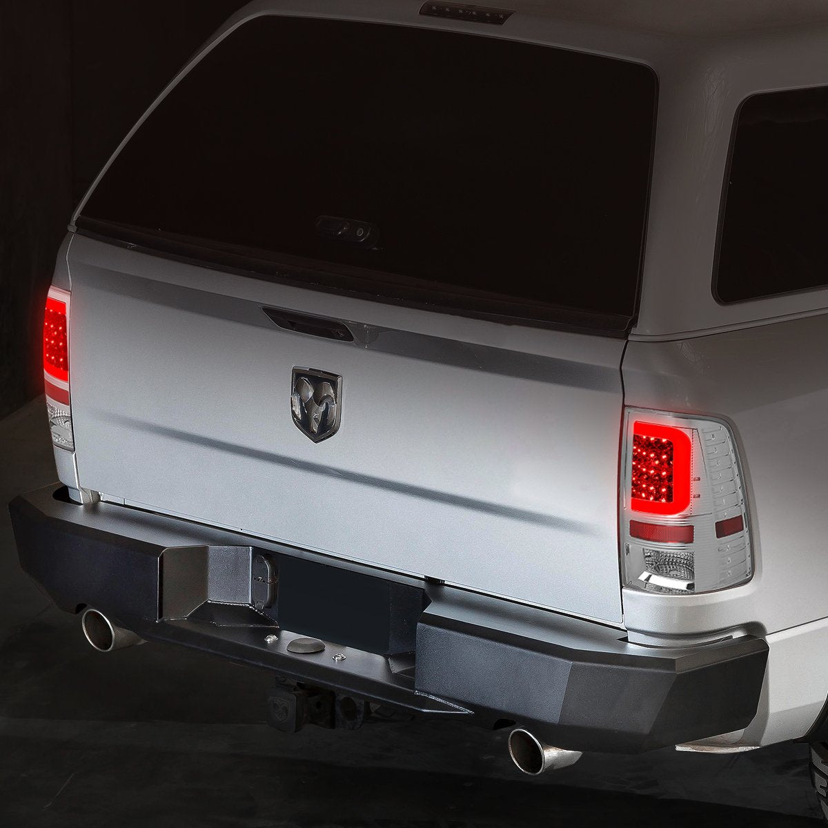 DNA MOTORING TL-DRAM09-LED-3D-CH-G2 LED 3D Tail Light Assembly Driver & Passenger Side [Compatible with 09-17 Dodge Ram 1500 2500 3500]