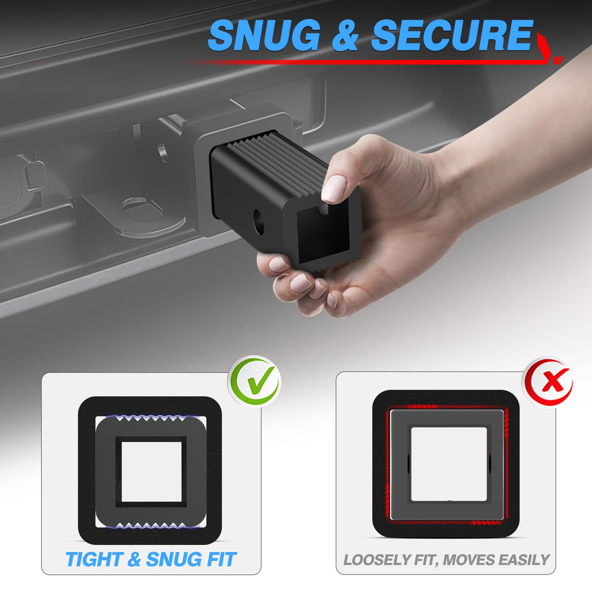 Mictuning 2 Inches Class Iii/Iv To 1-1/4 Inches Class I/Ii Receiver Hitch Adapter Insert Sleeve Mount Adapter - 2 Inches To 1.25 Inches Receiver Reducer Converter For Bike Rack And Cargo Carriers