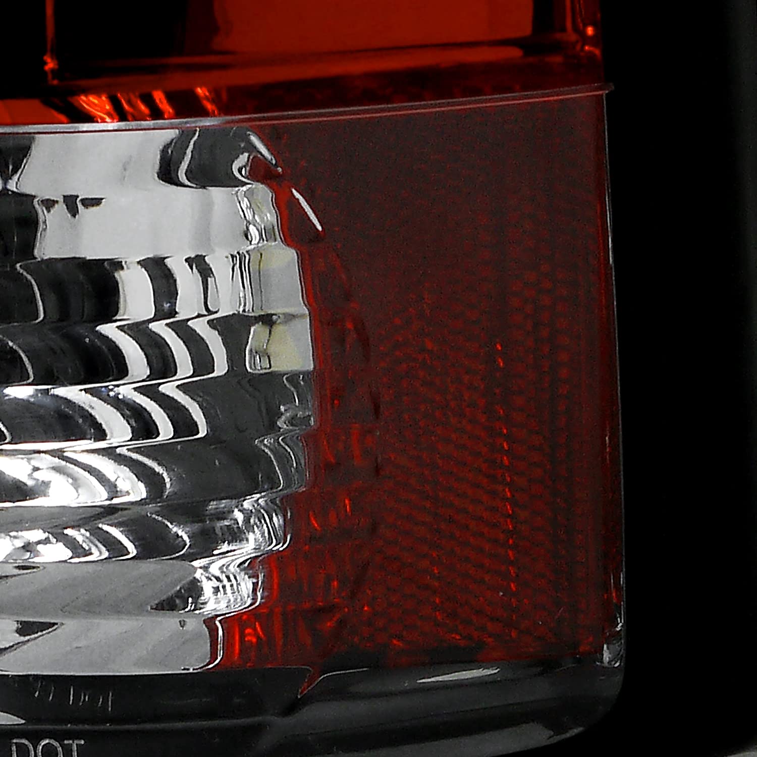 Spec-D Tuning Red Clear Tail Lights Compatible With 1999-2002 Chevy Silverado, Gmc Sierra 1500 2500 3500 Left + Right Pair Assem