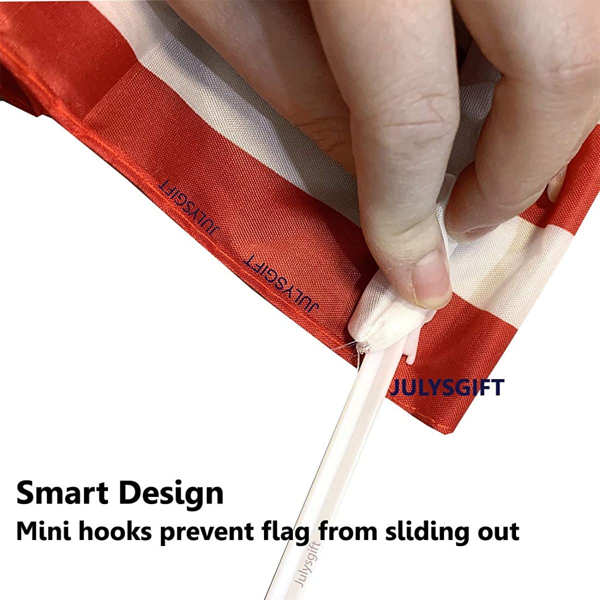 Julysgift Pack of 2 US American Car Flag with Window Clip 17 x 12