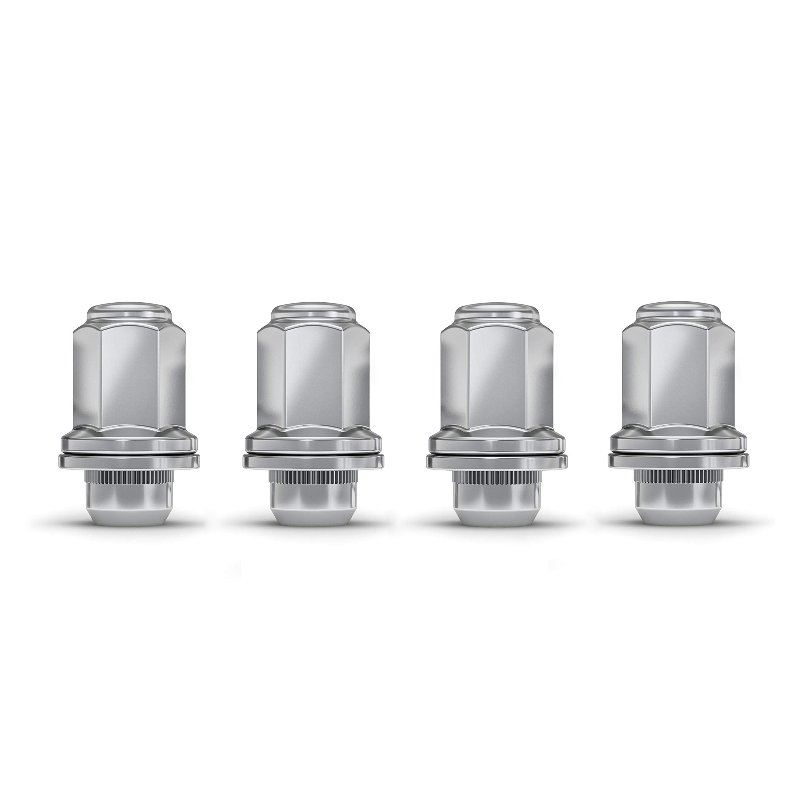 White Knight 5307L-4 Chrome M12 x 1.50 Factory Style Long Mag (1.87 Height) Lug Nut with Washer for Toyota and Lexus, 4 Pack
