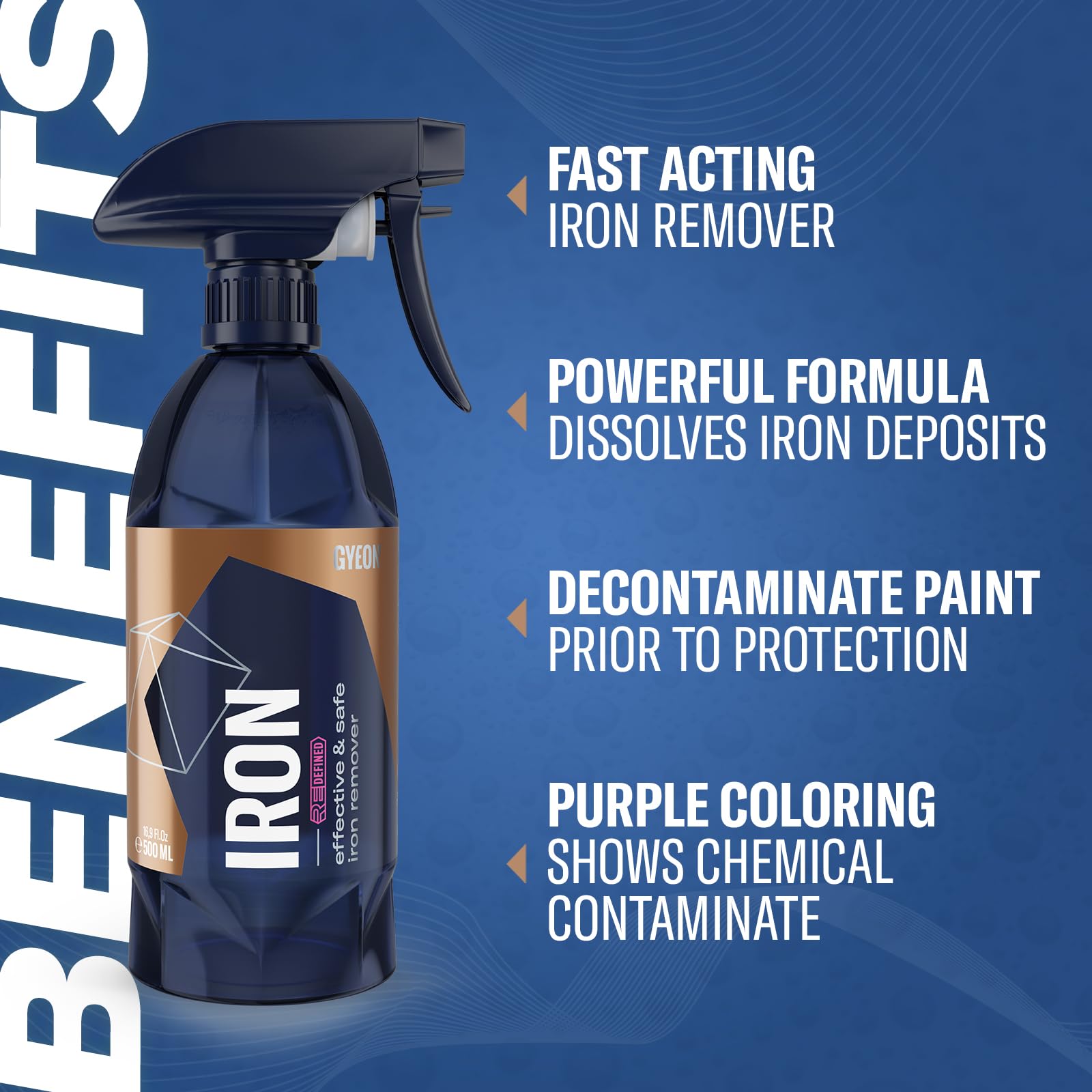 Gyeon Iron Redefined 4 L - Iron Remover And Rust Spot Spray For Car Detailing | Easily Remove Iron Fallout From Your Cars Paint