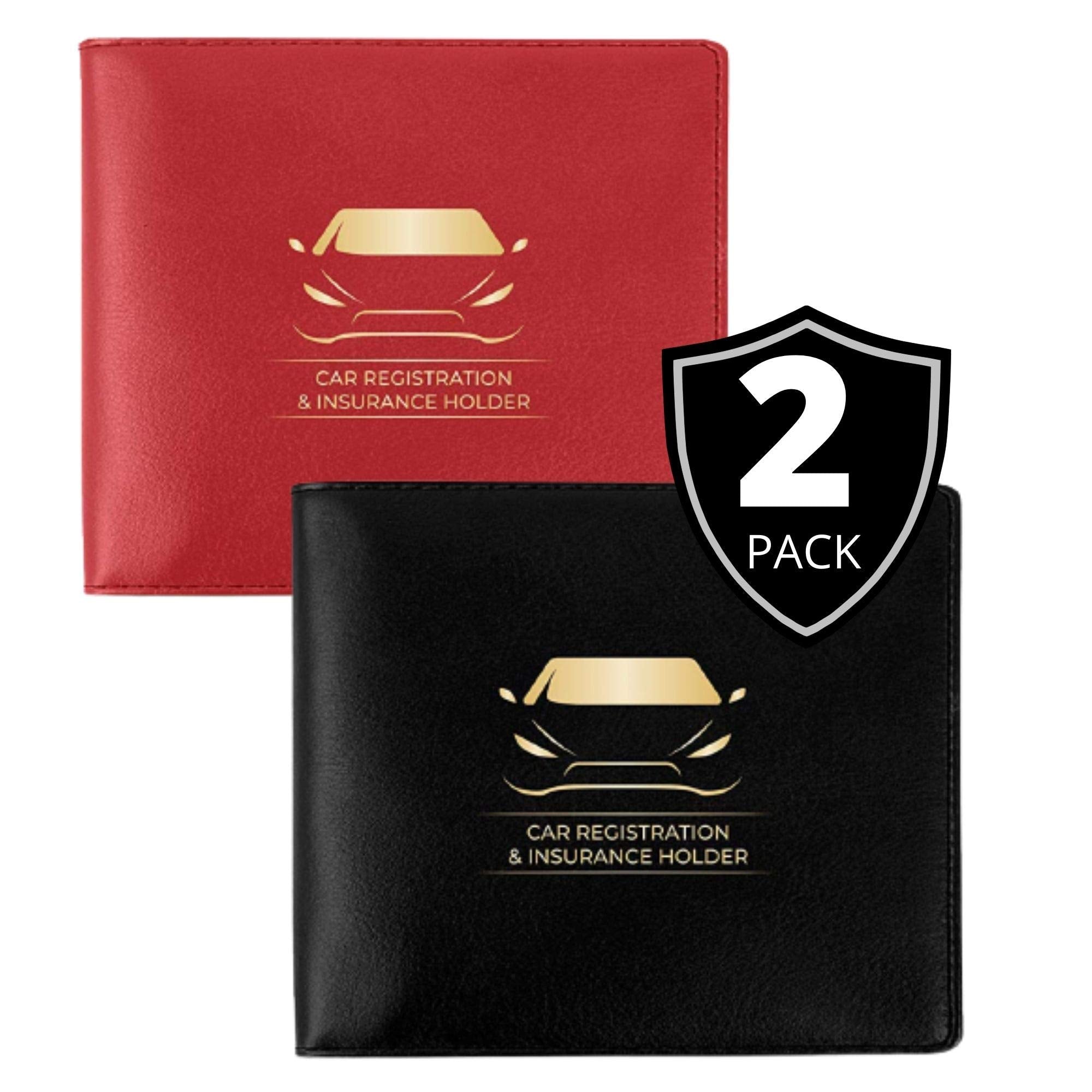Performore Car Registration and Insurance Card Holders, Premium Wallets for Essential Car Documents with 2 Clear Pockets and Str