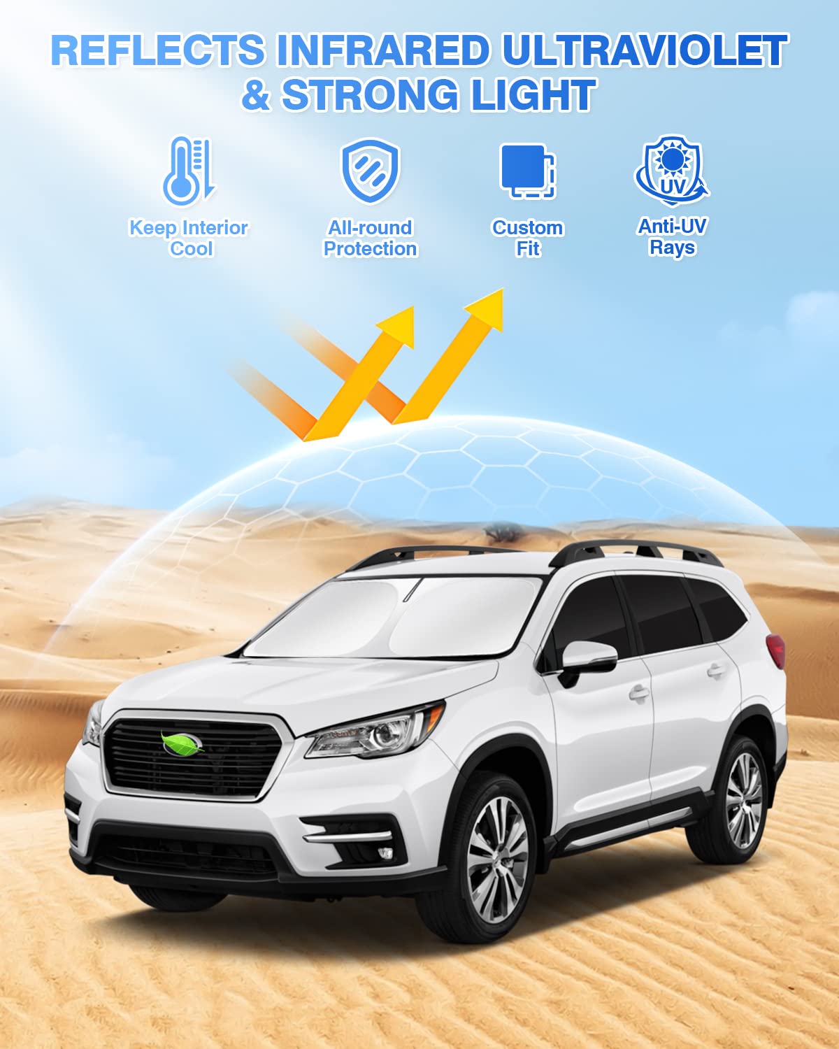 Canvcle Sunshades For 2019-2025 Subaru Ascent Touring Accessories Windshield Sun Shade Side Rear Window Shade Cover Sun Visor Pr