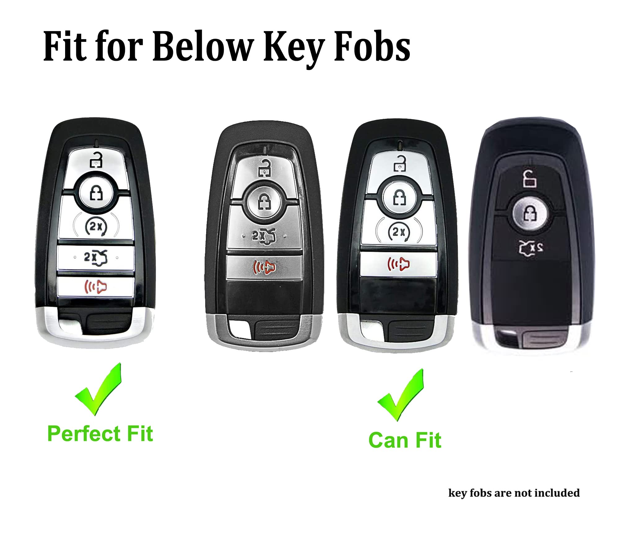 Arruweer Smart Key Fob Case Cover Fit For Ford Edge Escape Expedition Explorer Fusion Mustang Ranger F-150 F-250