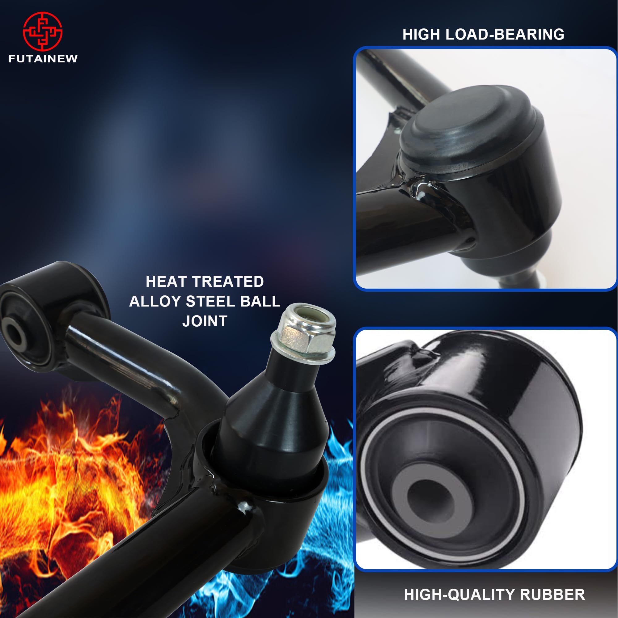 FUTAINEW 2-4'' Lift Front Upper Control Arms with Ball Joint For 2005-2023 Toyota Tacoma