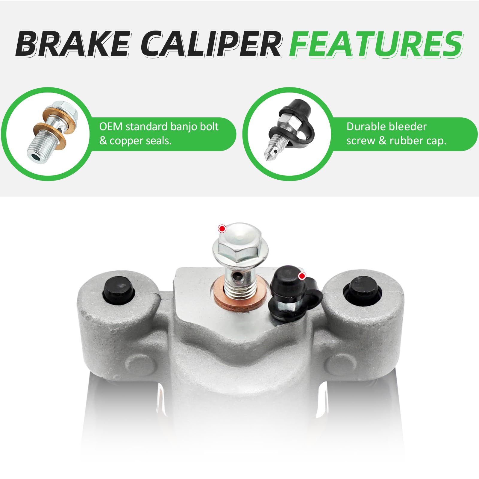 M Mati Front Right Or Rear Left/Right/Auxiliary Brake Caliper W/Pads For Arctic Cat Atv 250 300 350 400 400 Fis 425 450 500 500