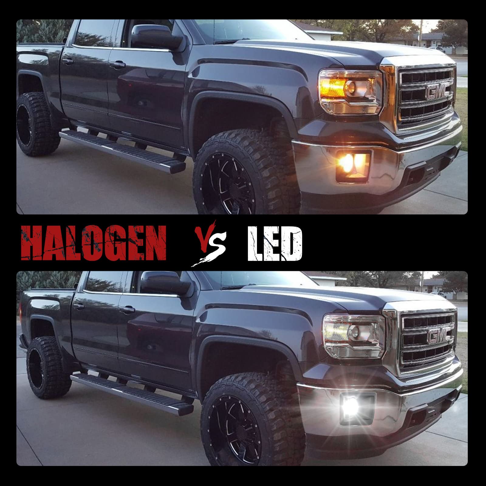Bunker Indust Led Fog Light With Daytime Running Lights For 2014-2015 Gmc Sierra 1500, Oem Bumper Driving Drl Fog Lamp Assembly