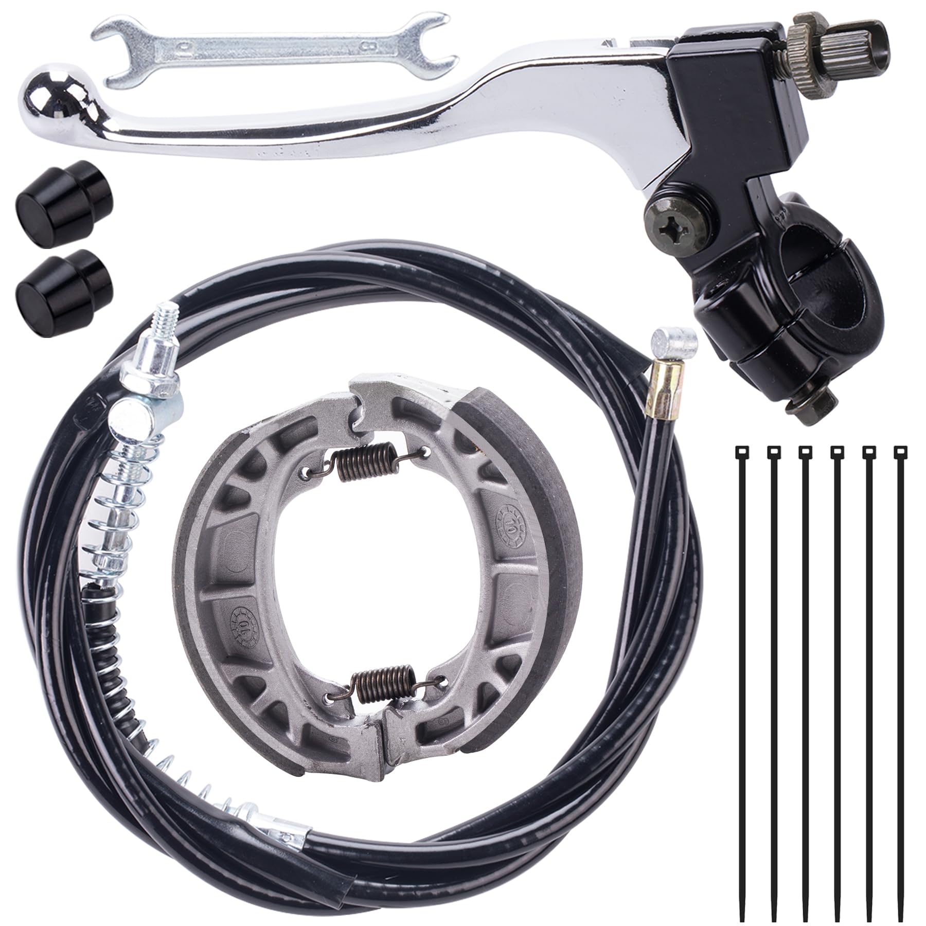 MRELC Left Brake Lever Handle Brake Cable 67 inch Drum Brake Shoe Kit fit for 196cc 200cc Motor Coleman CT200U CT200U-EX BT200X 