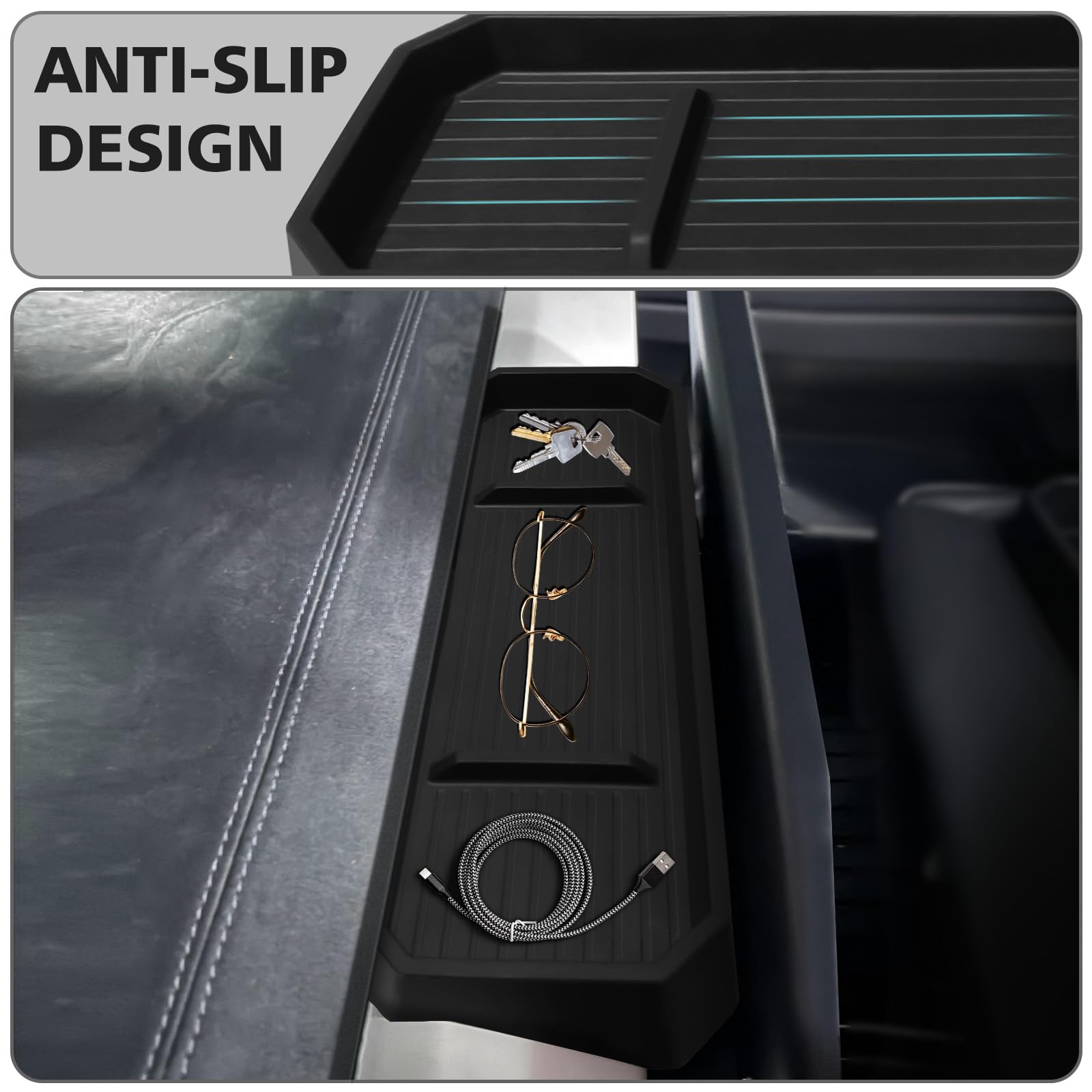 Bestevmod Center Console Screen Dash Organizer Compatible With Tesla Cybertruck 2024+ Pickup Dashboard Organizer Back Storage Bo