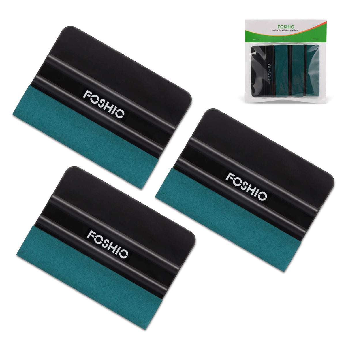 Foshio Vinyl Wrap Squeegee 4 Inch With Micro Fiber Suede Felt Edge, Vinyl Scraper For Window Tinting, Sign Making And Sticker Wr