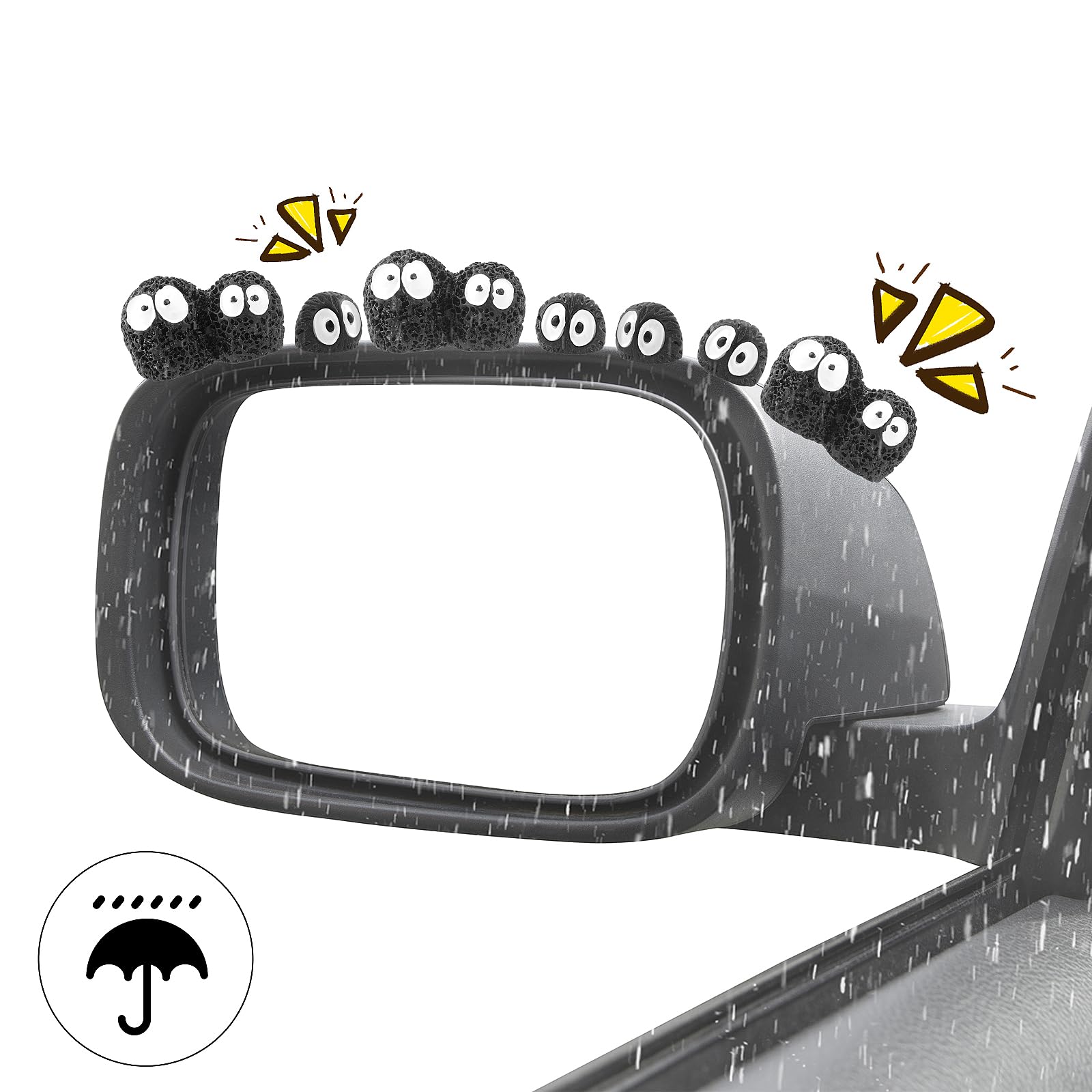 Ouligay 20pcs Cute Soot Sprites - Mini Car Dashboard Decorations, Black Resin, Funny Gifts for Car Interior
