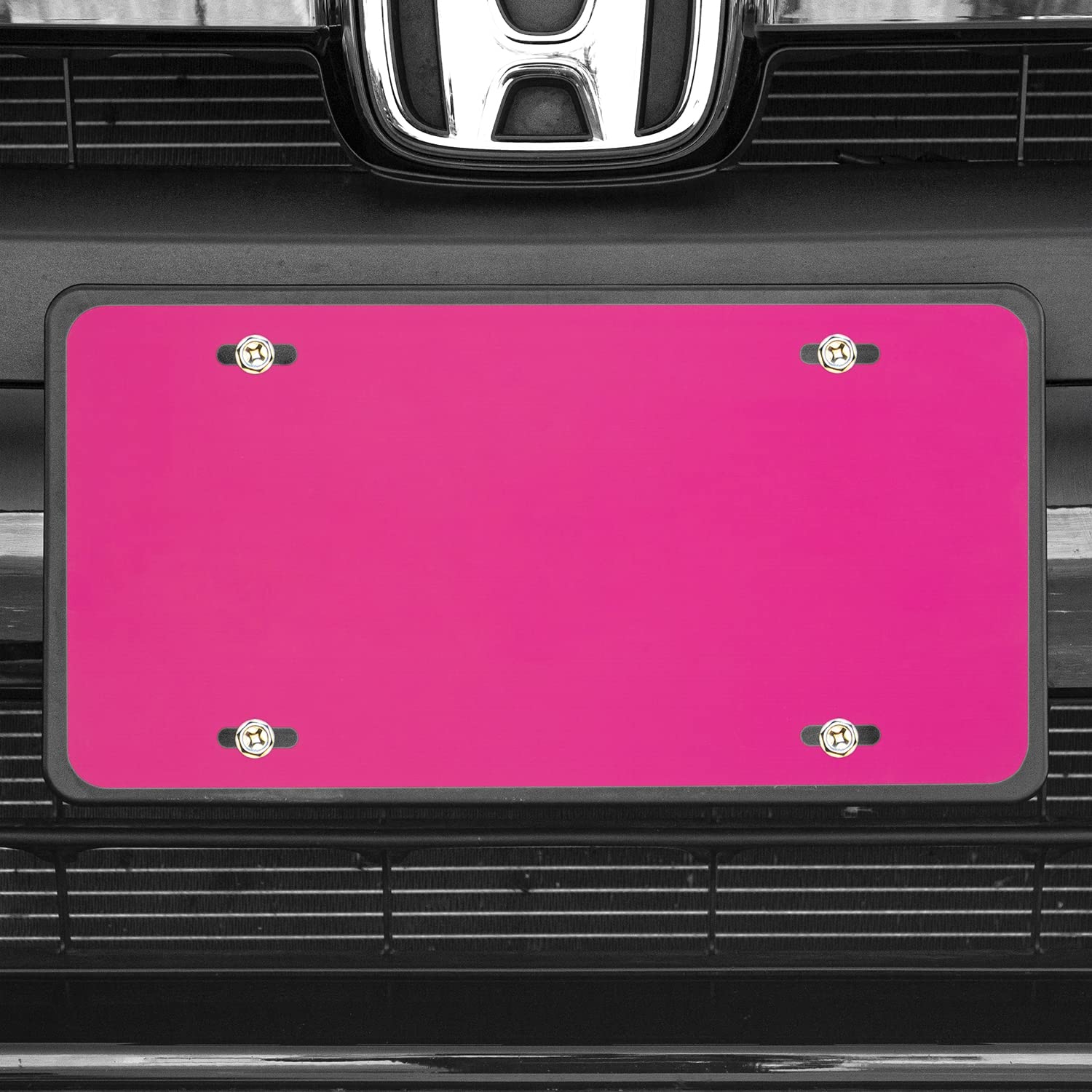 Custom License Plate For Front Of Car - Personalized Car Tags - 6” X 12” Universal Fit (Hot Pink)