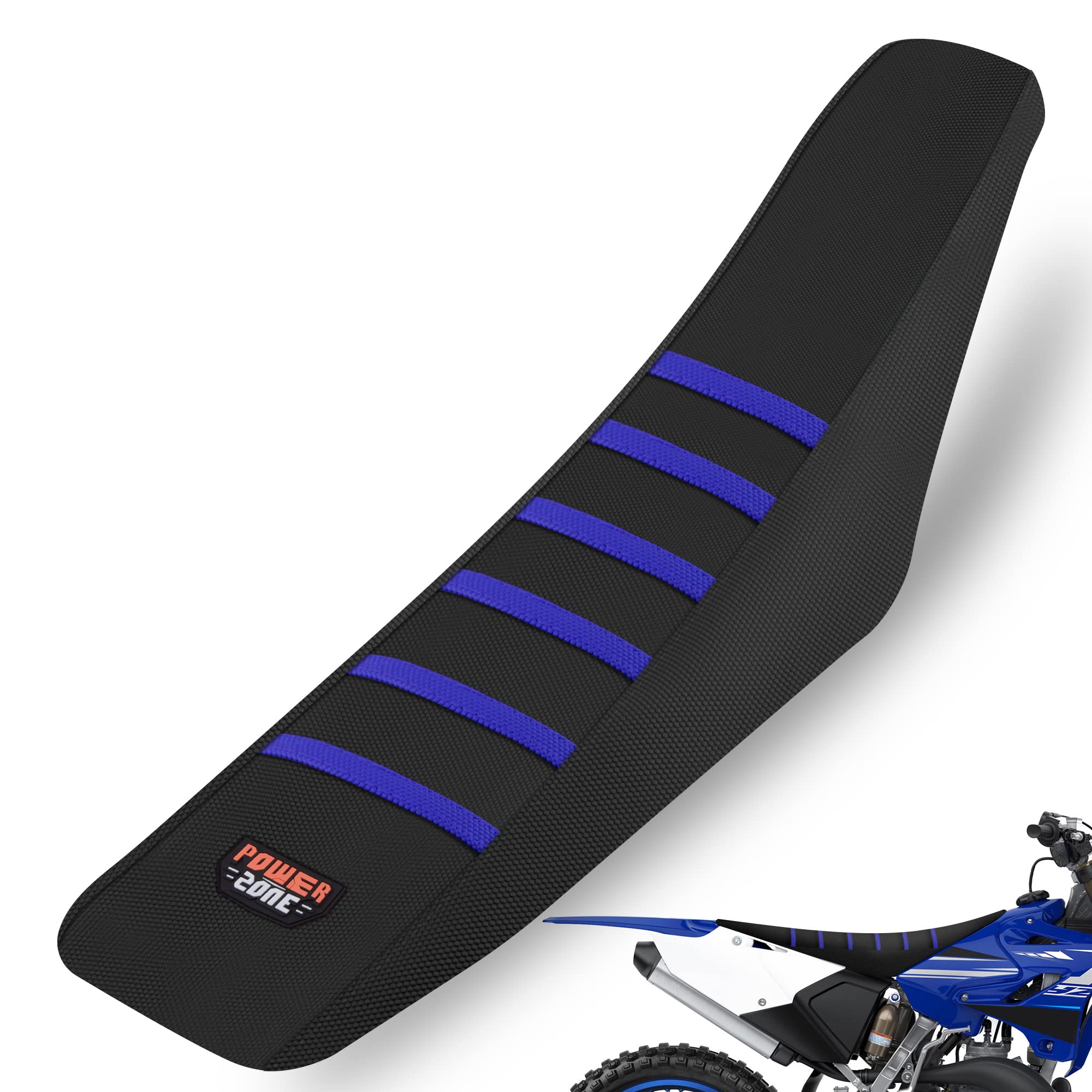Fewfuss Universial Dirt Bike Seat Cover - Soft Ribbed Rubber Seat Covers For Motorcross Enduro Blue