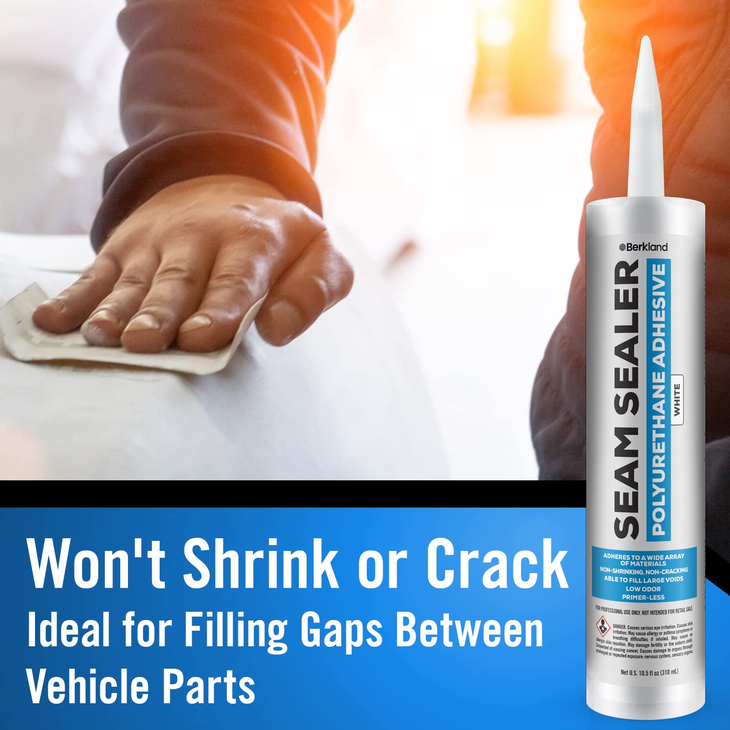 Polyurethane Seam Sealer Automotive Compound Kit - Durable & Flexible Auto Body Filler - Seam & Joint Compound For Bare, Primed Or Painted Surfaces - Automotive Seam Sealer White - Rv Roof Sealant