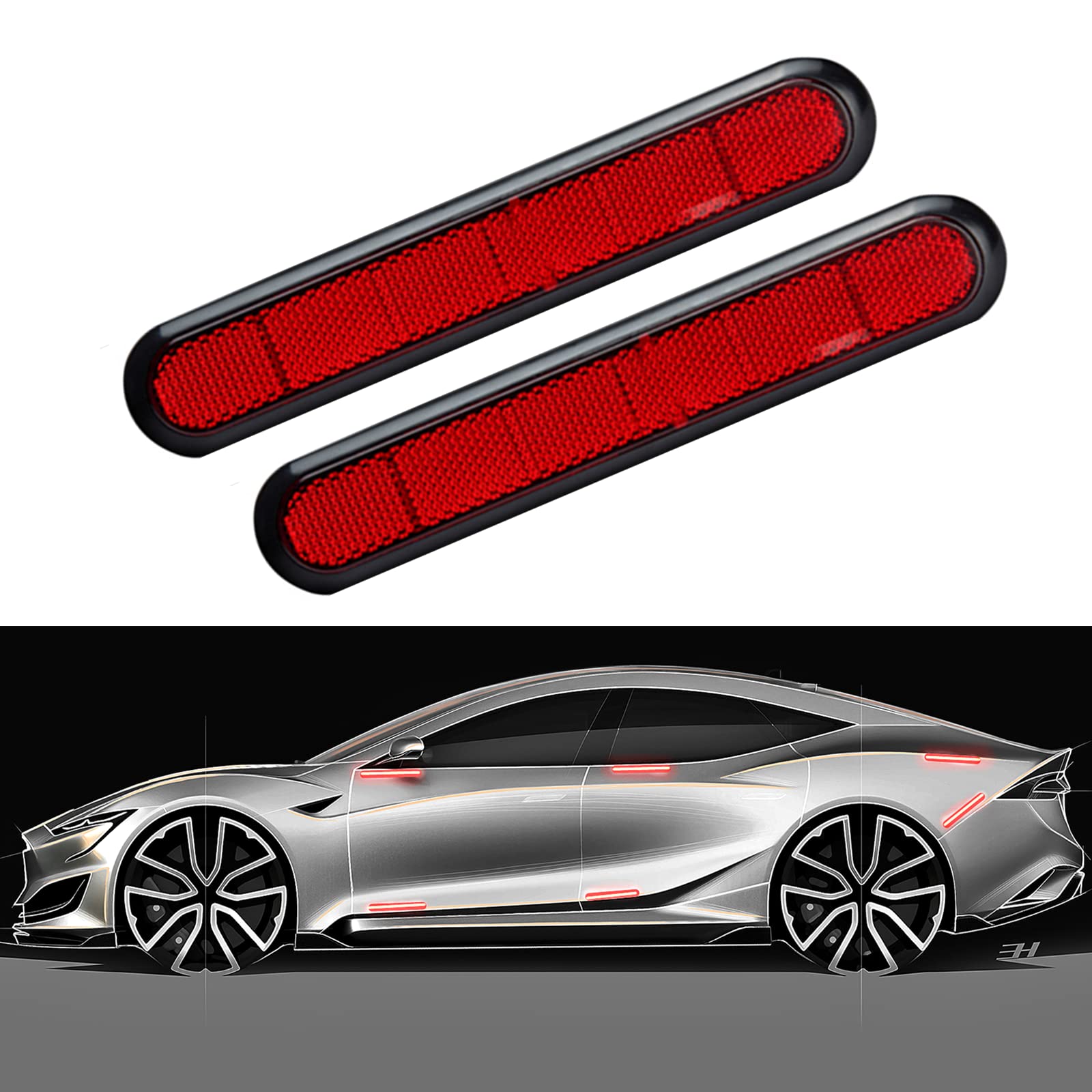 Nwpangu Car Reflective Stickers Auto Door Handle Scratch Protective Covers High Visibility Reflective Tap Warning Sticker Safety