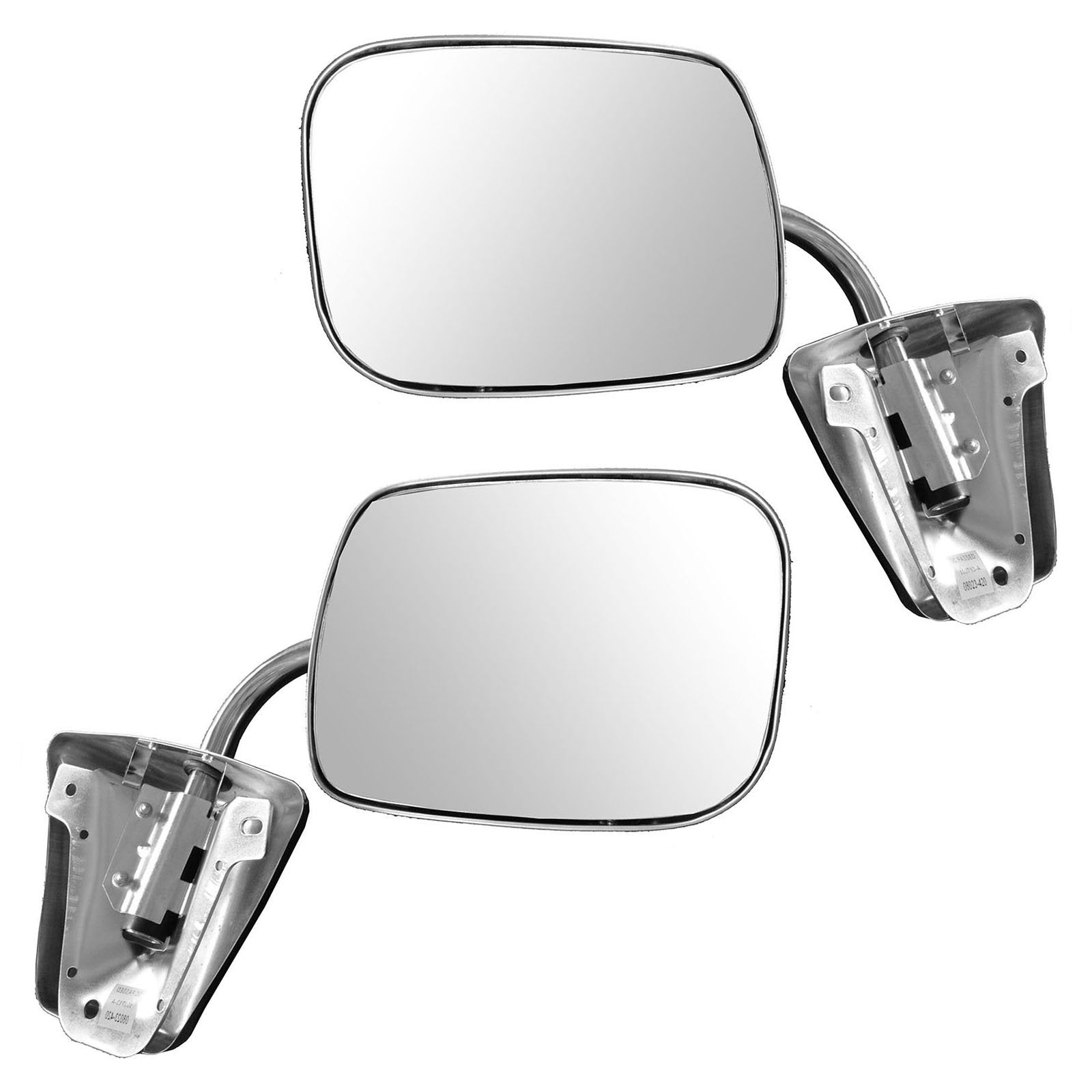 Trq Driver & Passenger Side Mirror Set With Stainless Steel Housing Compatible With 73-91 Chevrolet Gmc Gm1320103 Gm1320227