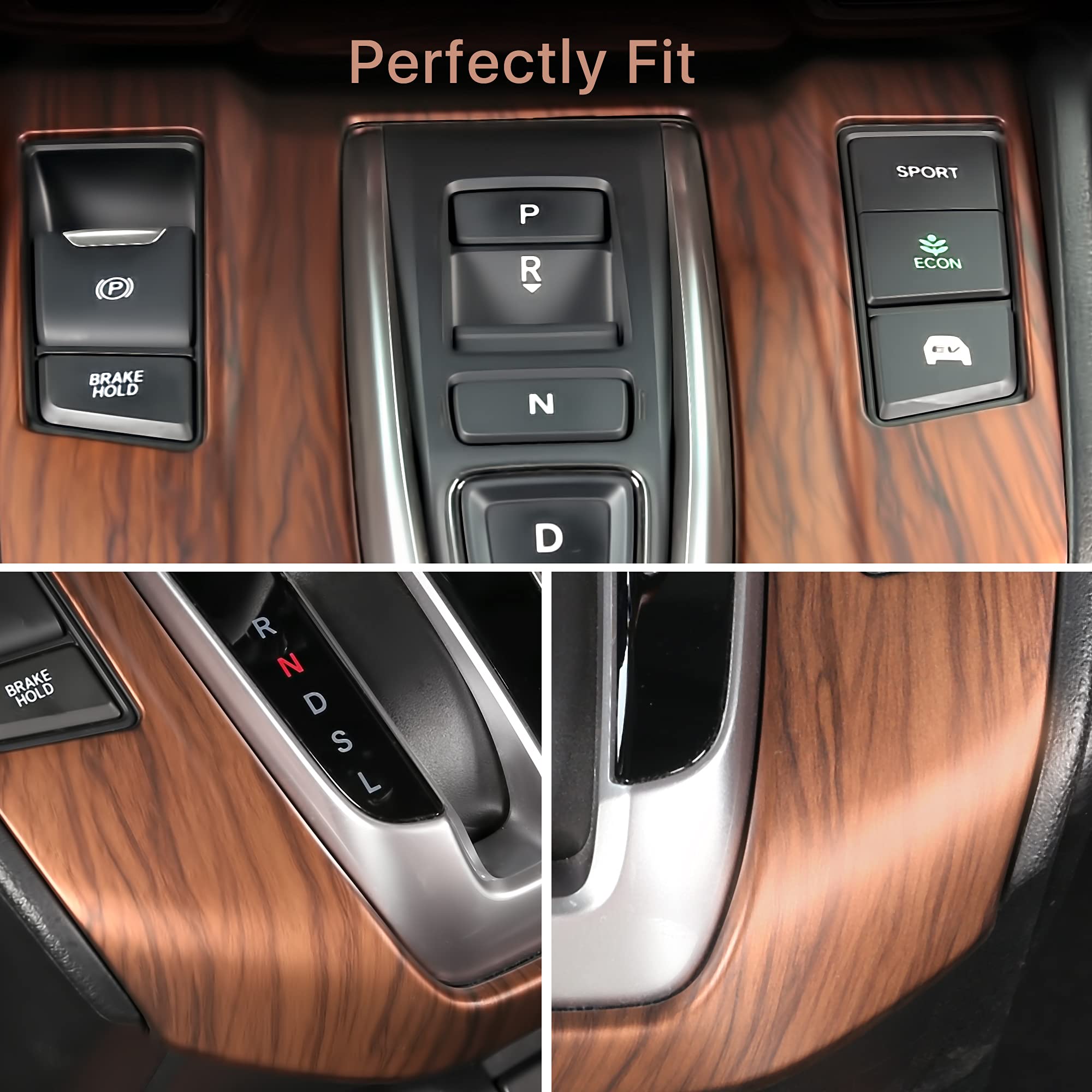 Antbooboo For Honda Crv Gear Shift Box Panel Peach Wood Grain Interior Trim Cover Moulding For Cr- V 2022 2021 2020 2019 2018 20