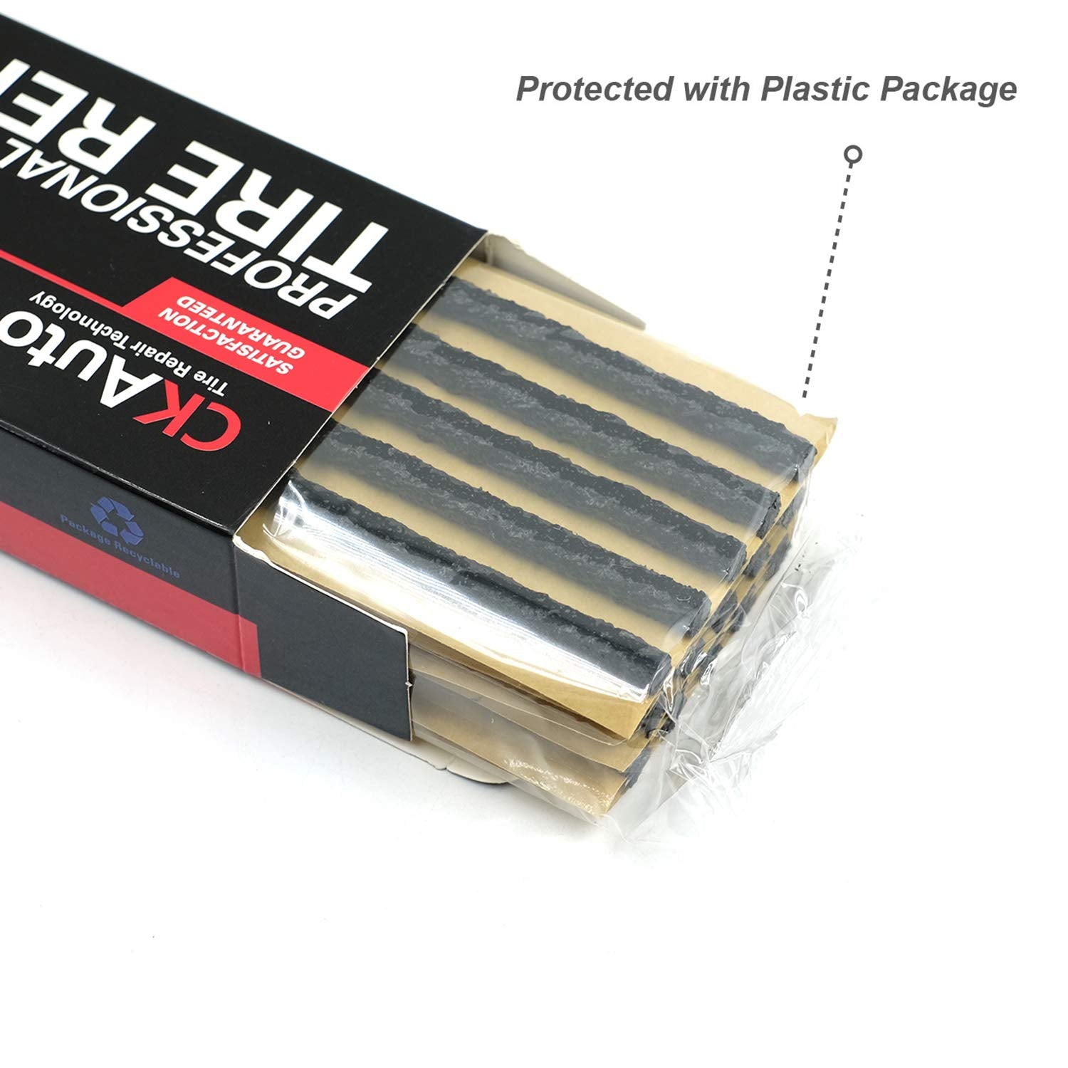 Ckauto 60Pcs 4'' Black Tire Repair Strings, Automotive Tool Tire Repair Plugs For Tubeless Off-Road Tires Car, Bike, Atv, Utv, W