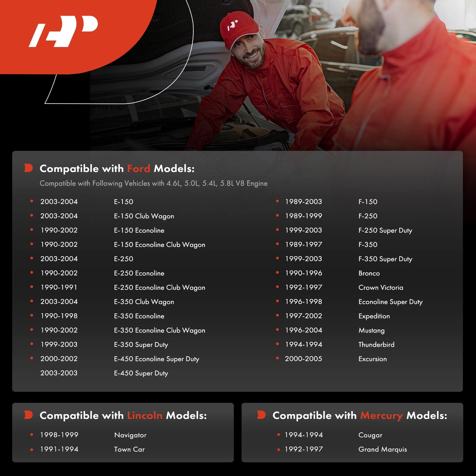 A-Premium Set of 8 Fuel Injector - Compatible with Ford, Lincoln, Mercury Vehicles - 4.6L 5.0L 5.4L 5.8L - E150, E250, E350, F15