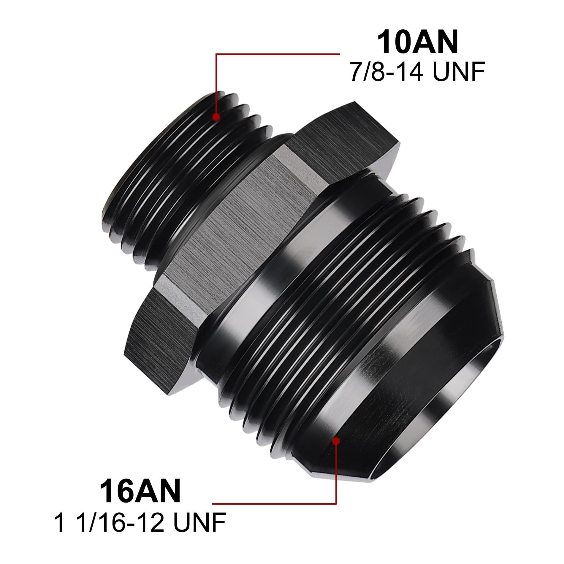Evil Energy 16An Flare To An10 Orb Male O-Ring Fitting Adapter