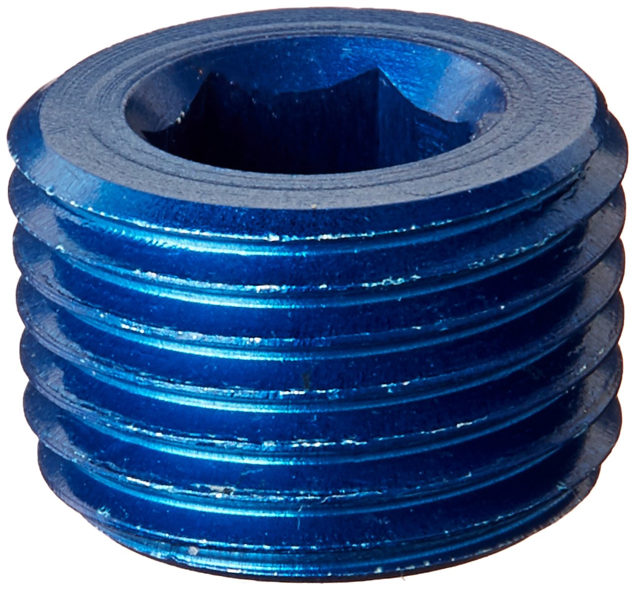Aeroquip Fcm3685 Blue Anodized Aluminum 1/8'' Npt Allen Head Pipe Plugs - Pack Of 2