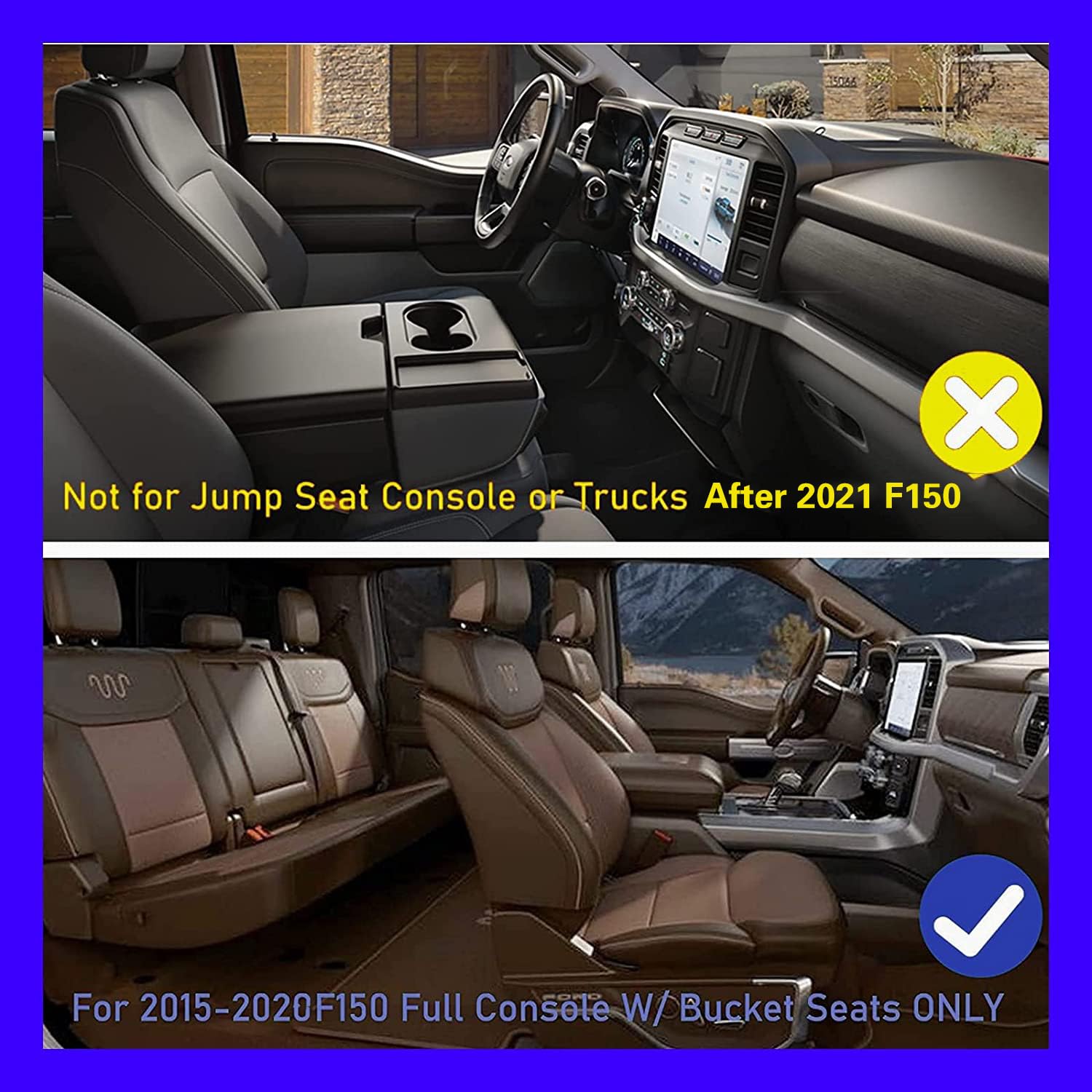 Xxciwp 2018 F150 Console Tray Center Console Organizer Tray For 2015-2020 Ford F-150 Raptor Mid Armrest Glove Storage Box For Fo