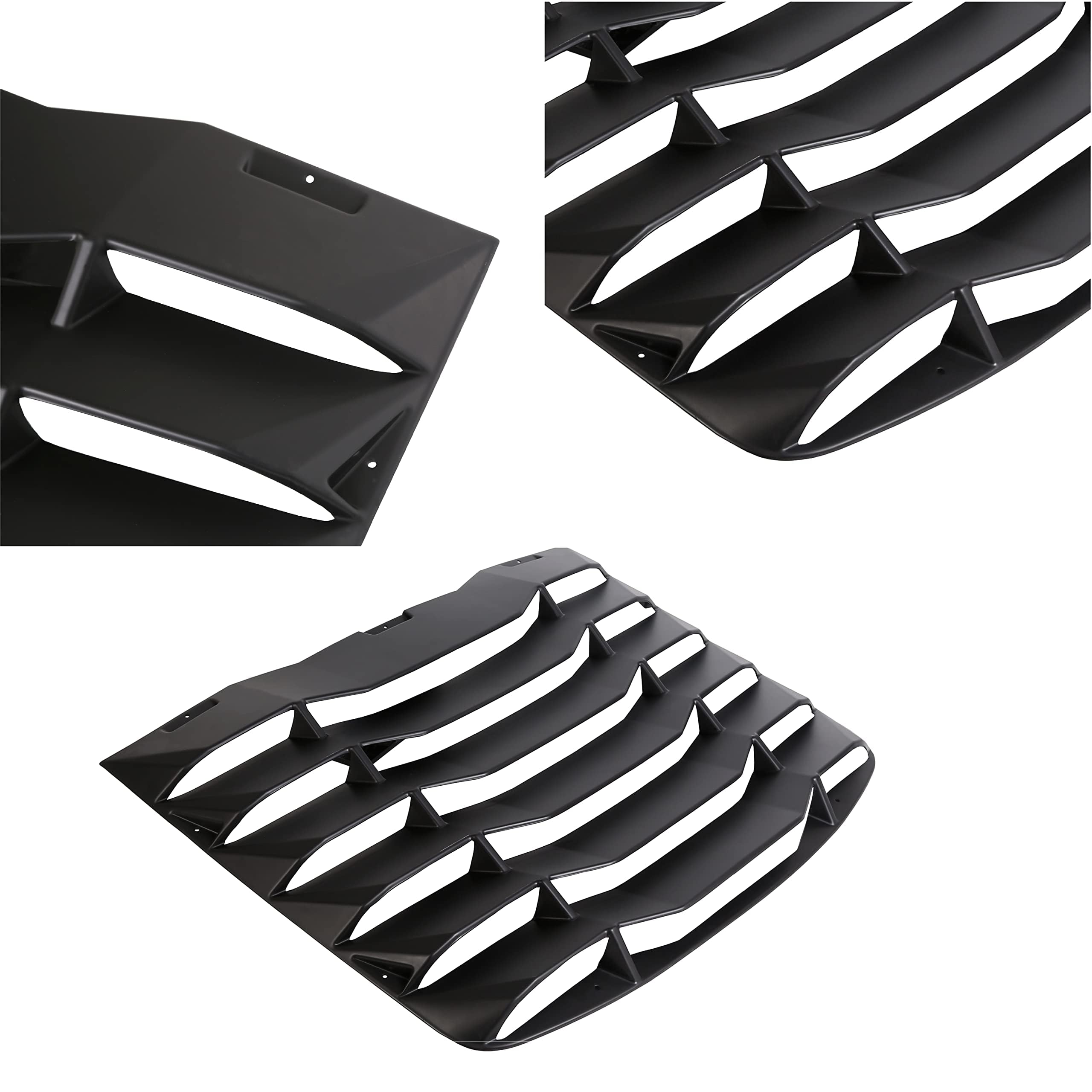ECOTRIC Matte Black Rear Windshield Louvers Sun Shade Cover for 2003-2008 Nissan 350Z - ABS Material, Medium Size