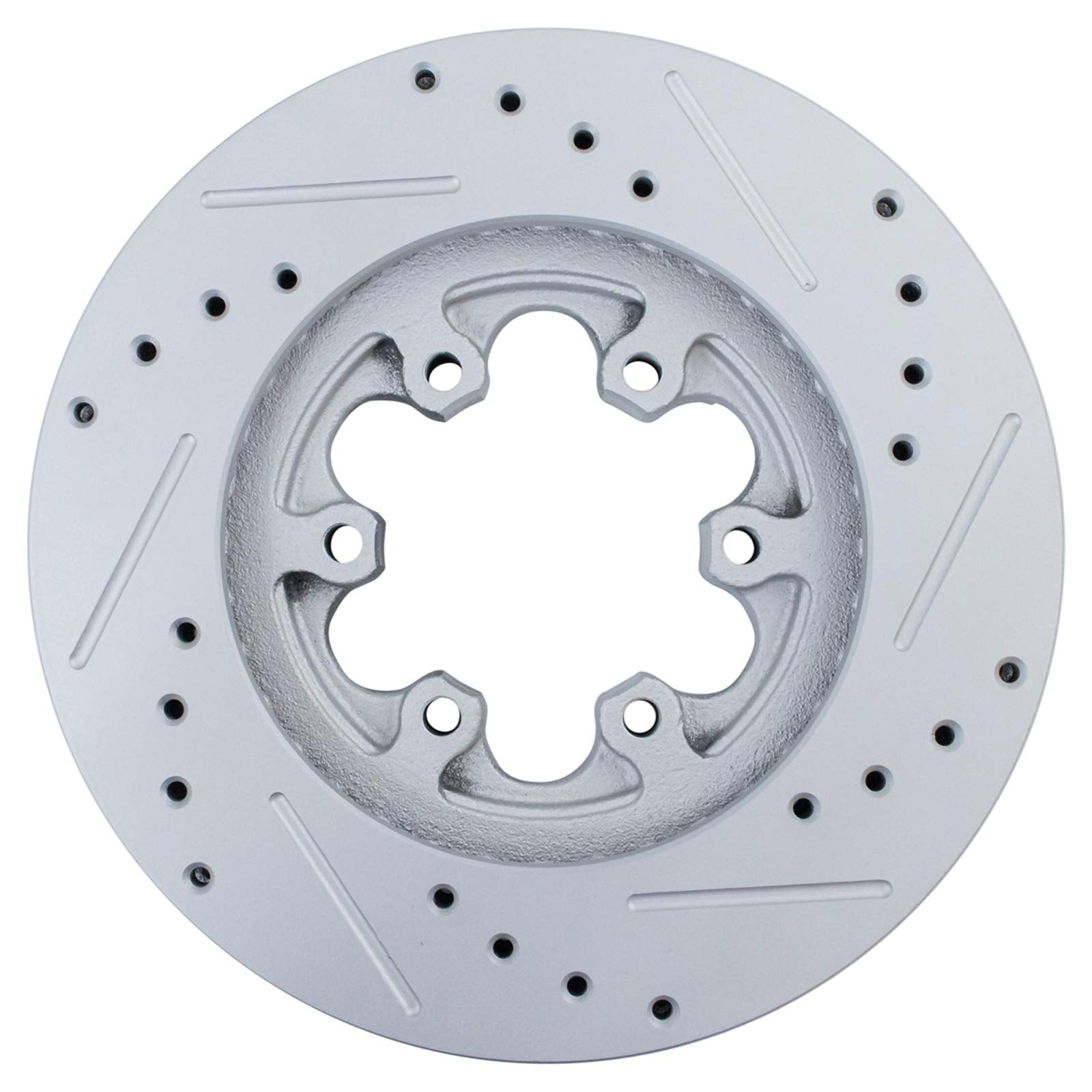 Trq Front Performance Brake Rotors Set Premium G-Coated Cross Drilled & Slotted Compatible With 2004-2008 Chevrolet Colorado Gmc