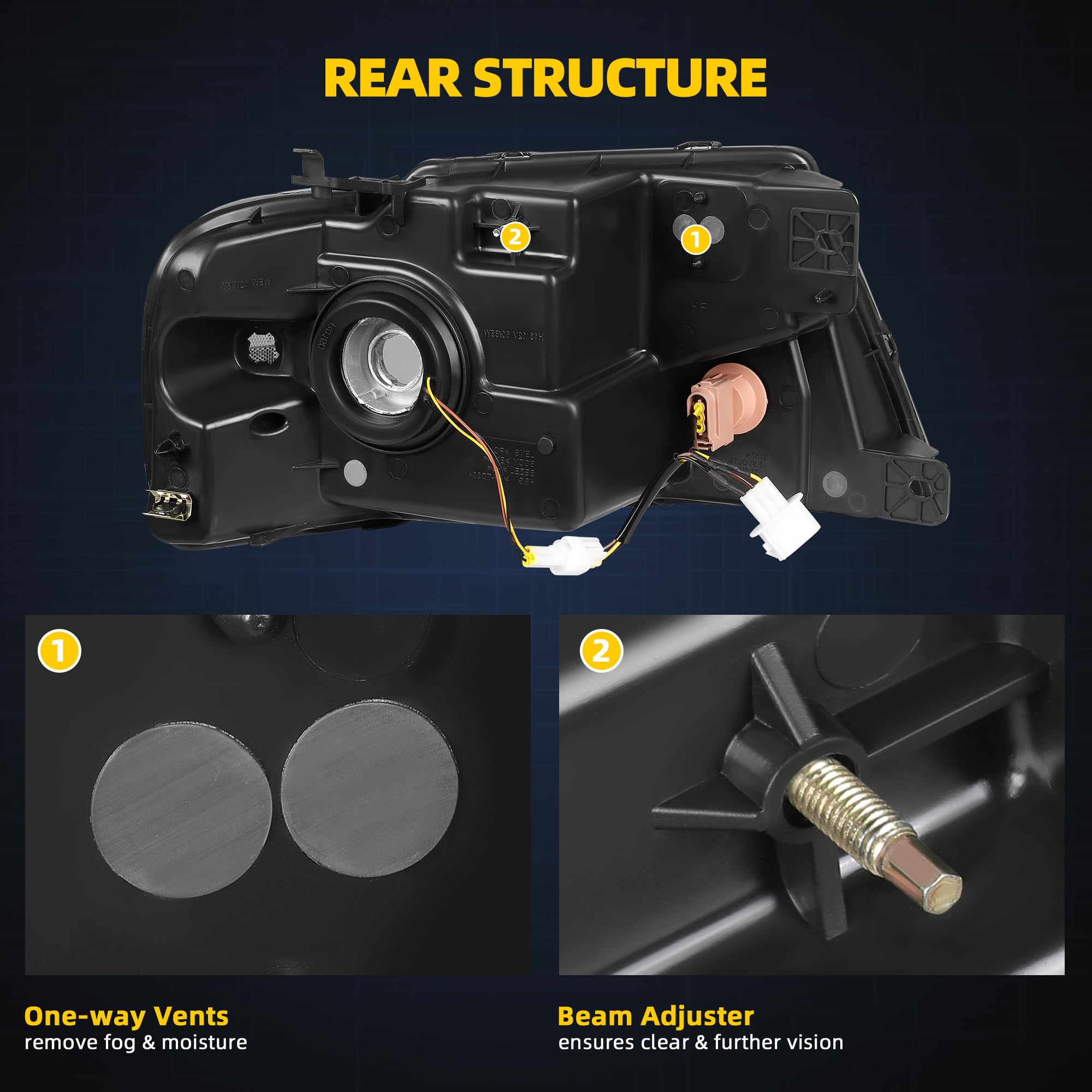 Dwvo Headlights Assembly Compatible With 2004 2005 2006 2007 2008 Ford F-150 Headlamp With Led Drl Replacement Pair Driver And P