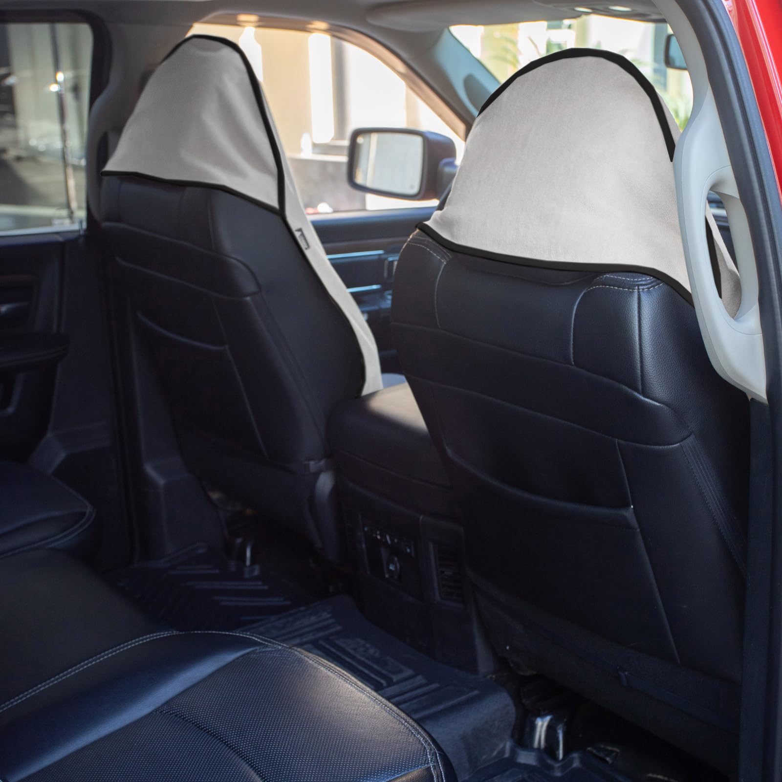 Leader Accessories 2Pcs White Waterproof Towel Auto Car Seat Cover Protector Machine Washable - Fit Yoga Running Crossfit Athlet