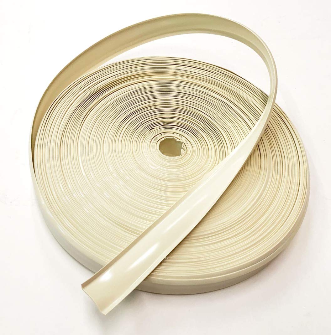 Qpn Colonial White 7/8" Insert Molding Trim Screw Cover Rv Camper Travel Trailer (100 Ft, Colonial White (Tanish Beige))