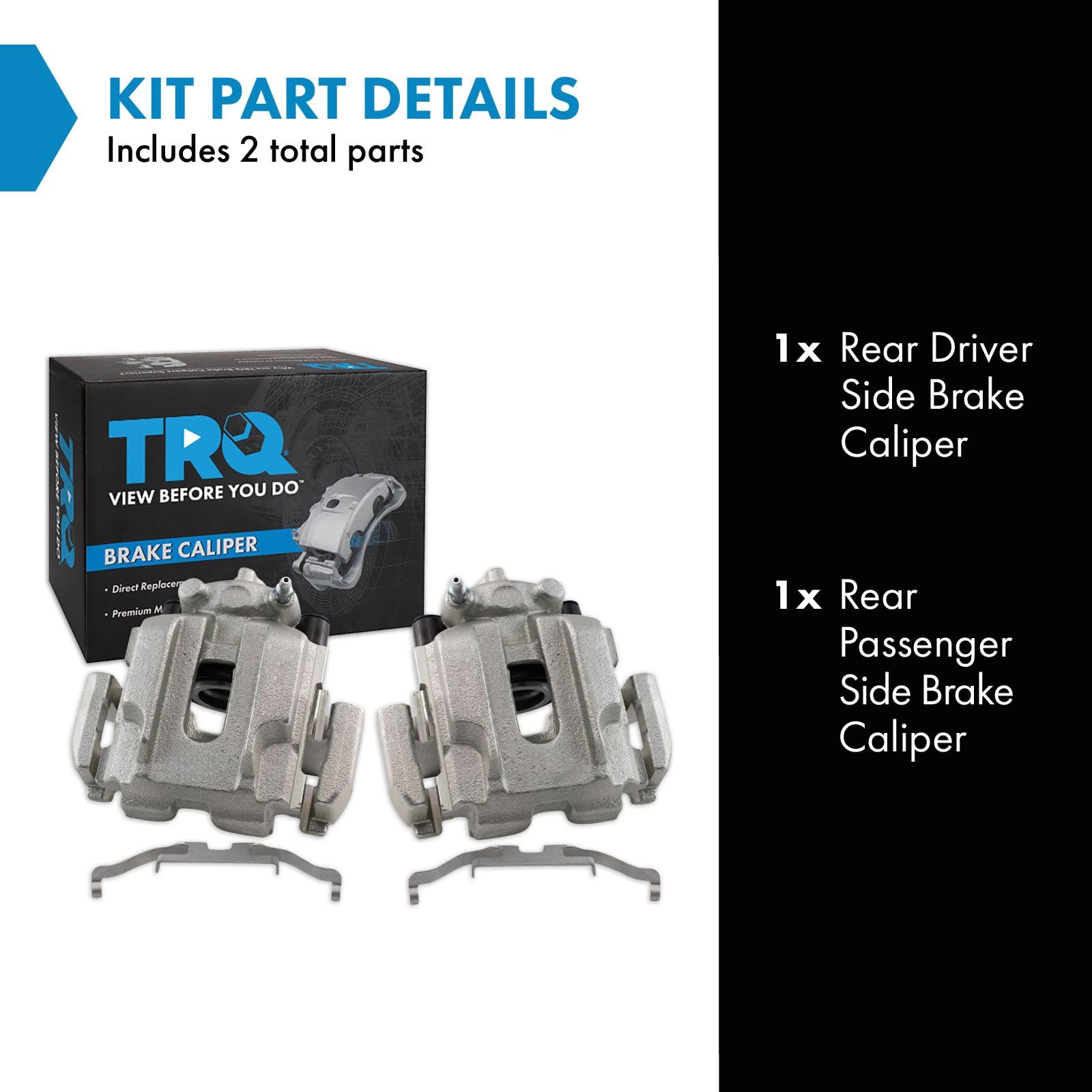 Trq Rear Brake Caliper Set Compatible With 2006 Bmw 330I 330Xi 2009-2011 335D 2007-2013 335I 2011-2013 335Is 2007-2008 335Xi