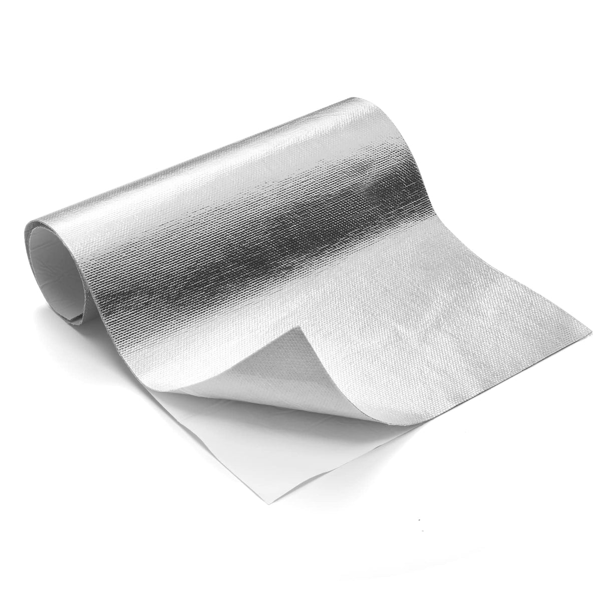 Flasld Aluminized Heat Shield Mat Thermal Barrier Adhesive Backed Heat Blanket 12'' X 24'', Fiberglass Insulation Reflective Mat