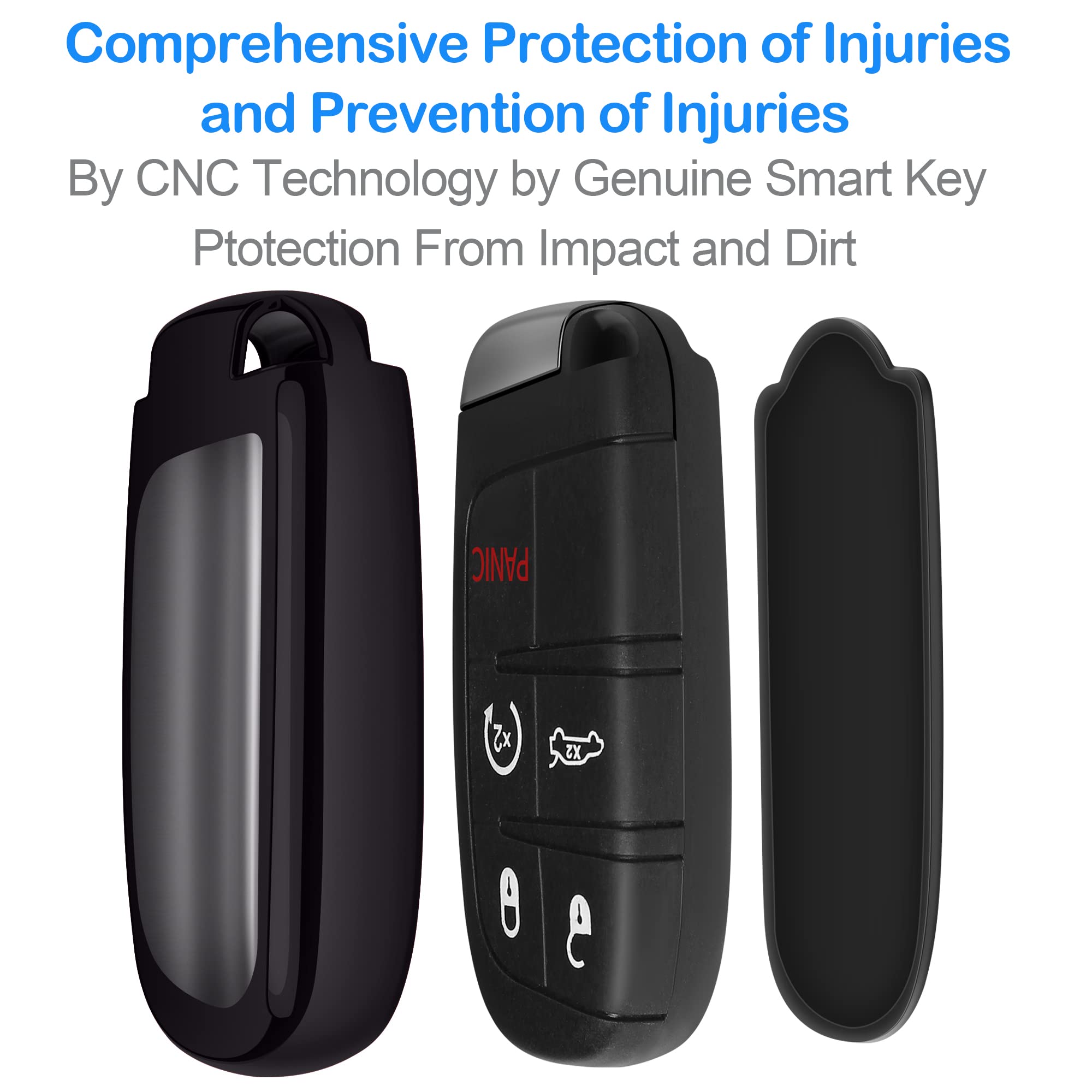 Compatible With Jeep Key Fob Cover With Leather Keychain Soft Tpu Protection Key Case For Grand Cherokee Renegade Chrysler 200 3